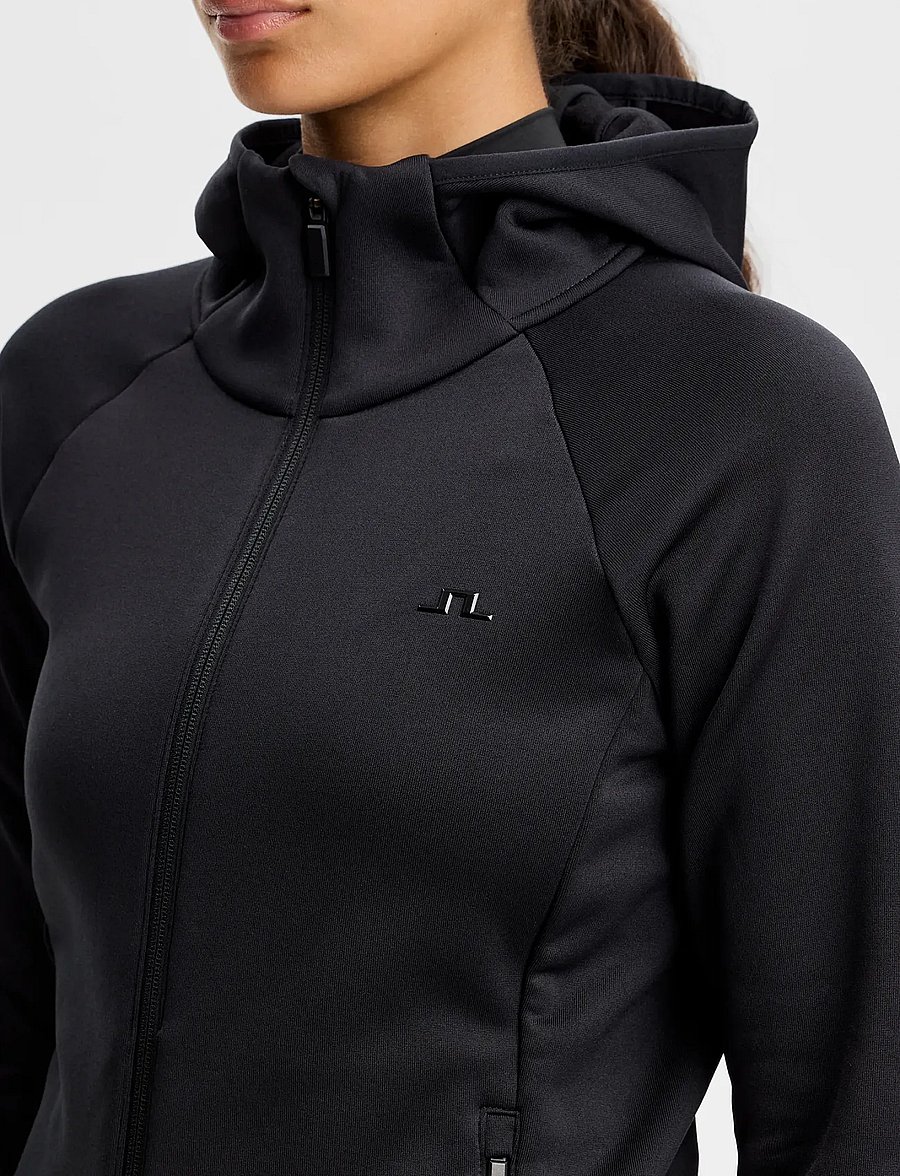 J. Lindeberg - PORTIA POLARTEC HOOD - huvtröjor - black - 4