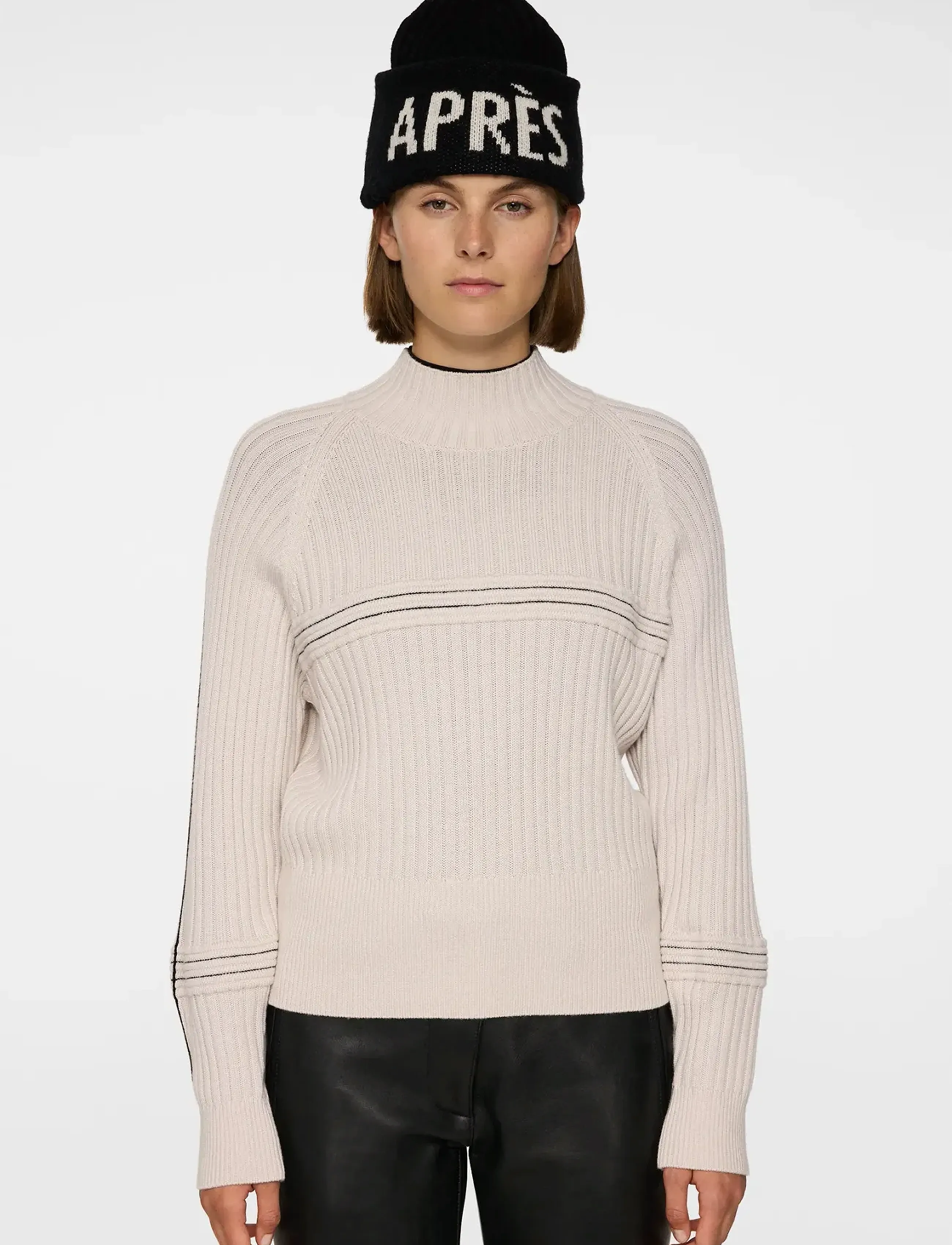 J. Lindeberg Nora Knitted Sweater, XL, Sport Sweatshirts & Hoodies, Creme - Knitwear, Frauen