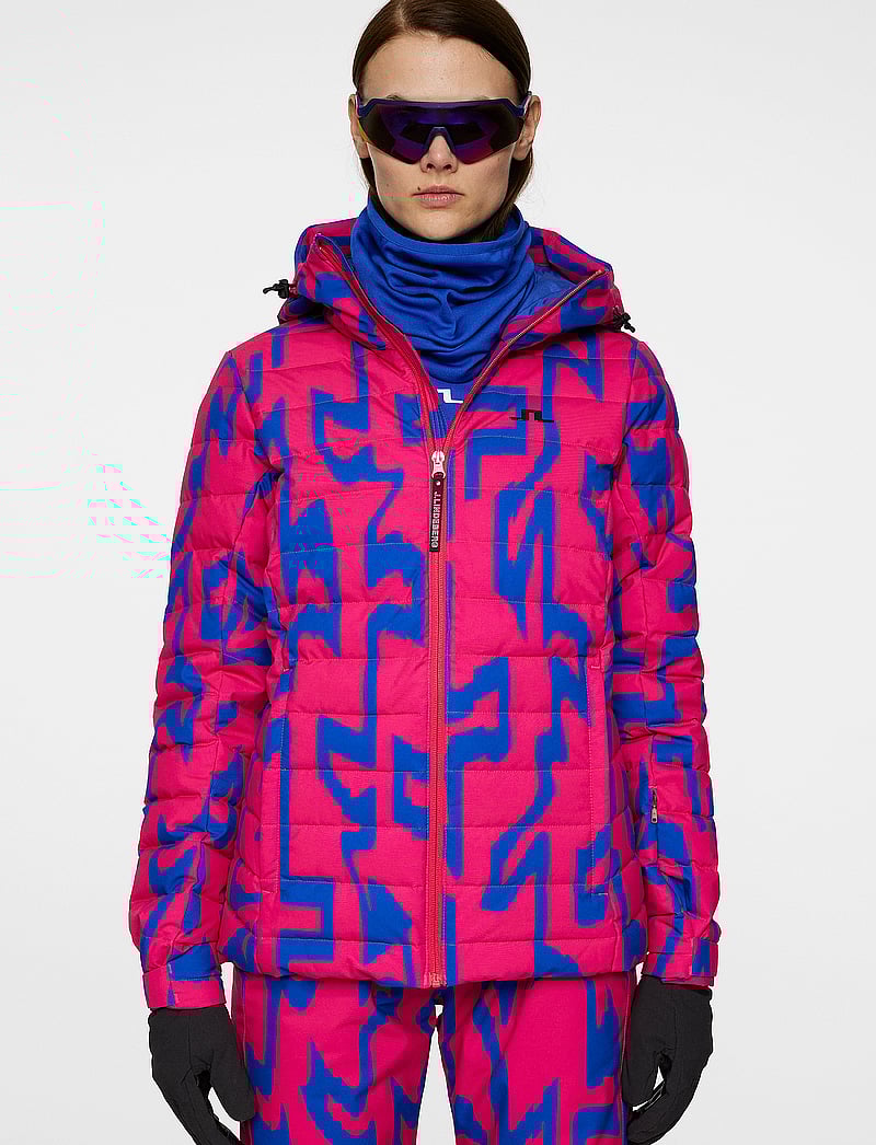 J. Lindeberg - W Thermic Down Jacket Printed - ski wear - glitch bridge pink - 0