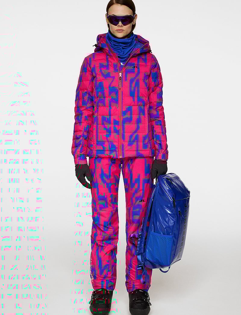 J. Lindeberg - W Thermic Down Jacket Printed - ski wear - glitch bridge pink - 4