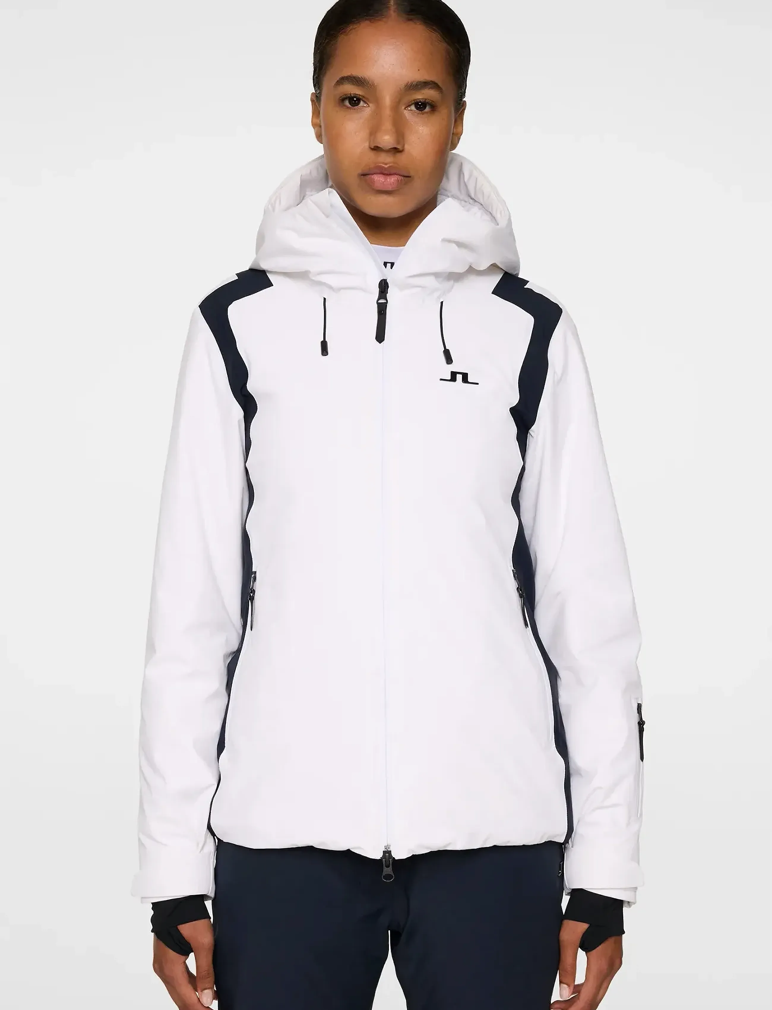 J. Lindeberg Elma Jacket, Kvinder, Hætte Skijakke, Hvid, Str: XS