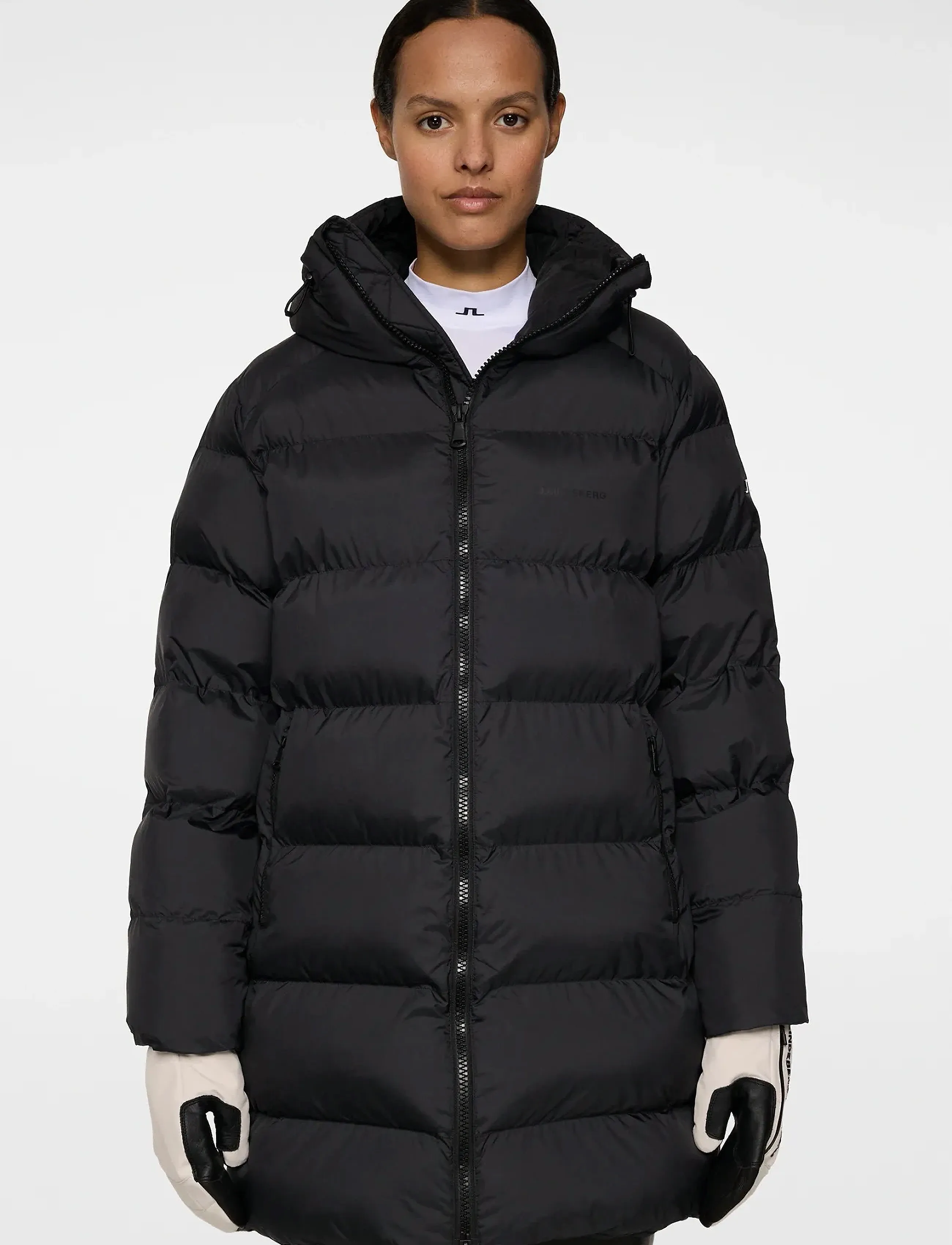 J. Lindeberg Baryl Padded Parka, XL, Sport Jackets, Schwarz - Parkas, Frauen