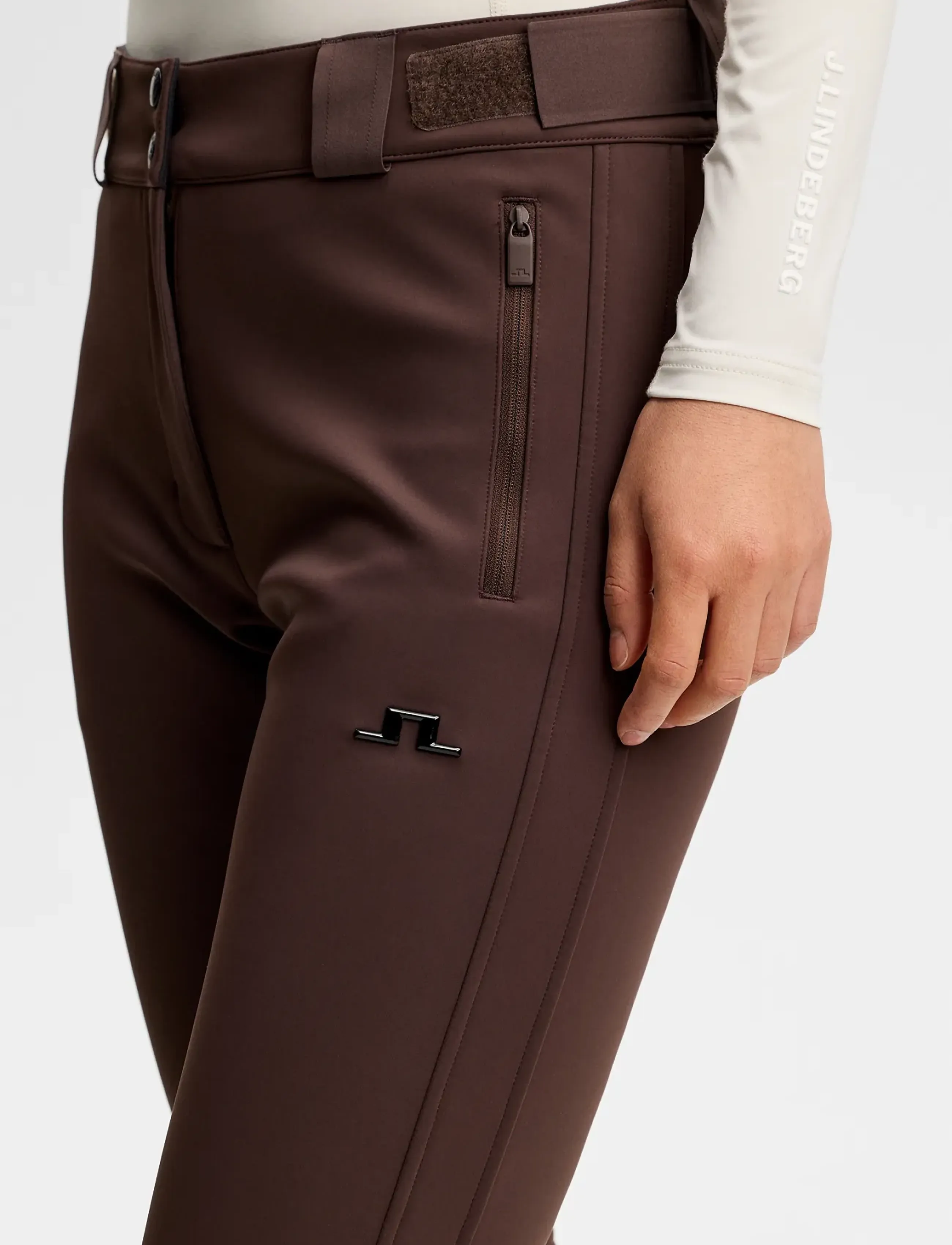 J. Lindeberg - Stanford Softshell Ski Pant - ski wear - seal brown - 4