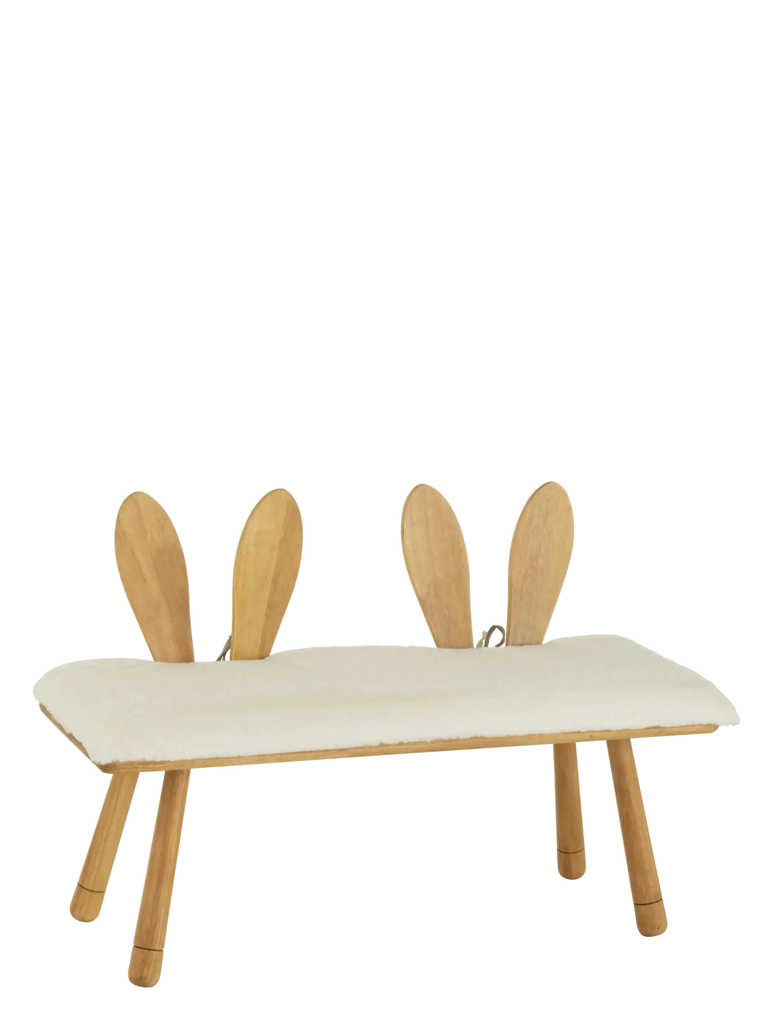 J-Line Chair Child Ear Bunny 2 People Wood Natural, Taburet og bænk, Str: ONE SIZE