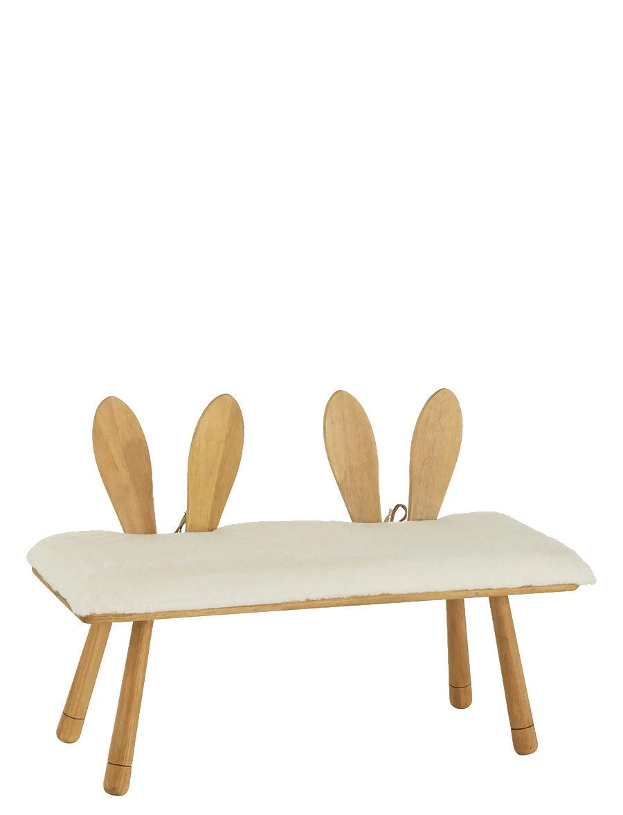 J-Line - CHAIR CHILD EAR BUNNY 2 PEOPLE WOOD NATURAL - toolid ja pingid - nature - 1