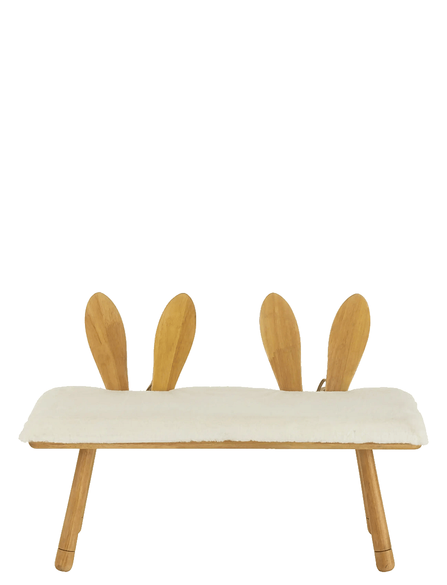 J-Line - CHAIR CHILD EAR BUNNY 2 PEOPLE WOOD NATURAL - toolid ja pingid - nature - 2