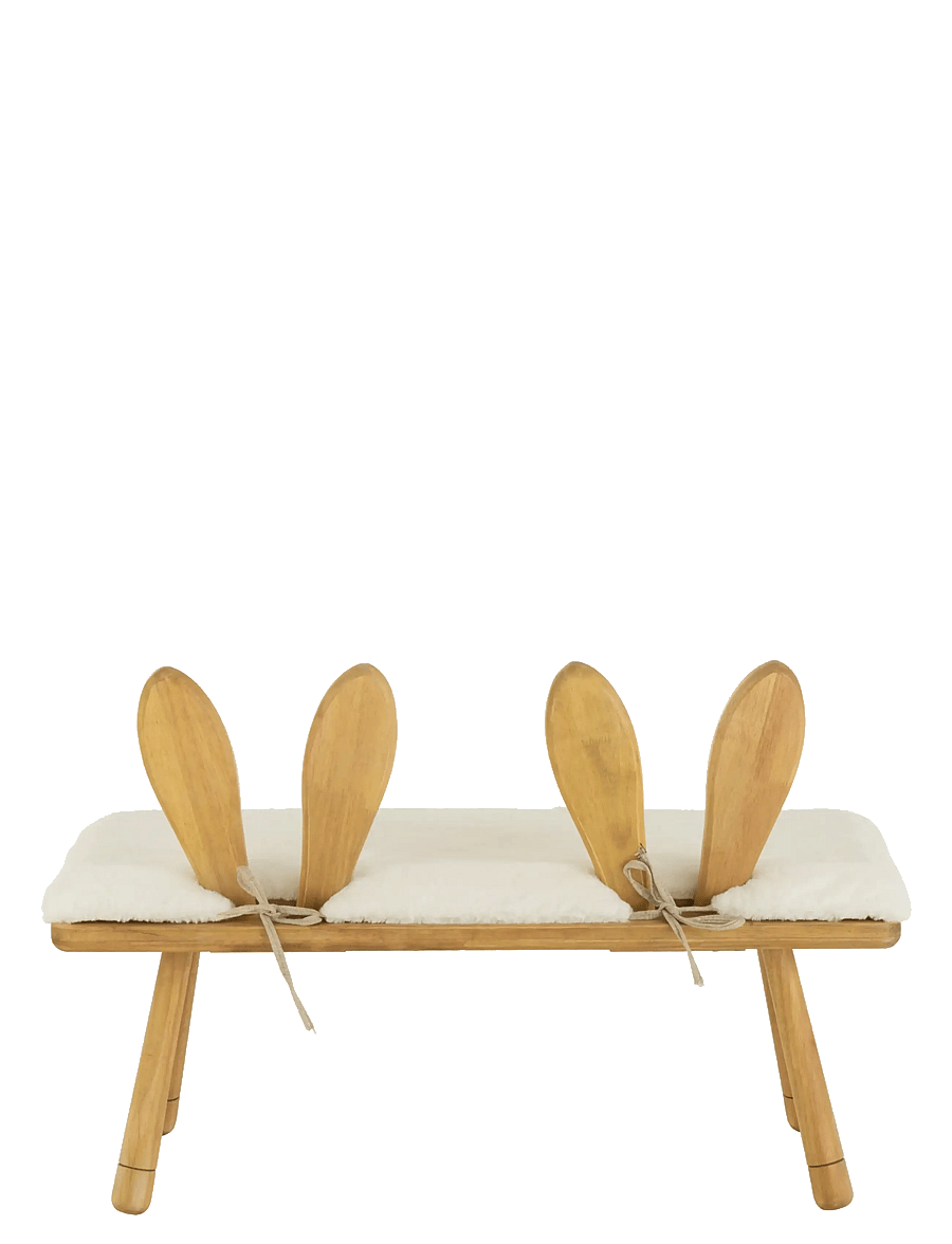 J-Line - CHAIR CHILD EAR BUNNY 2 PEOPLE WOOD NATURAL - toolid ja pingid - nature - 4