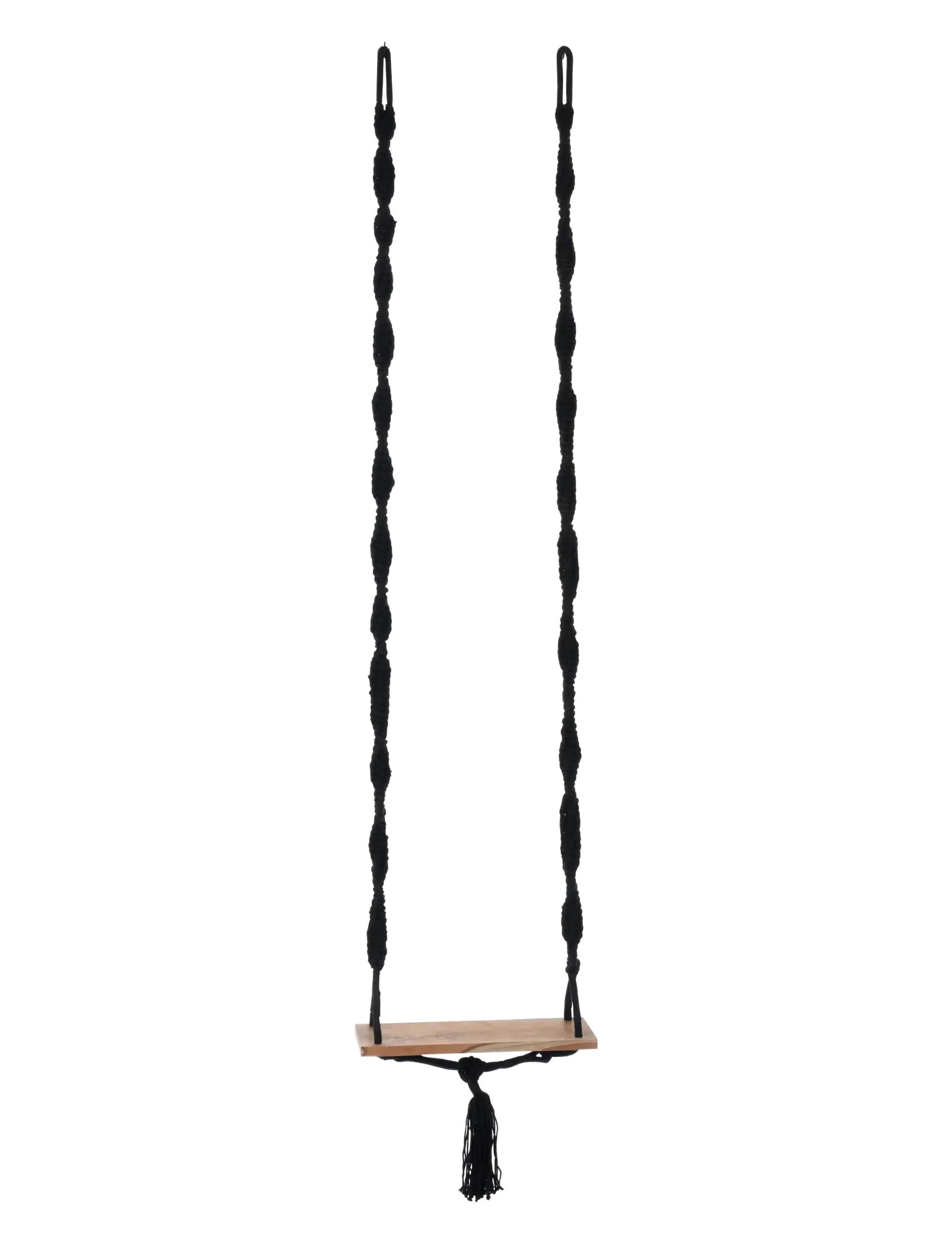 J-Line Swing Cotton/Albasia Wood Black, One Size, Outdoor Spielzeug, Schwarz - Swings, Kinder