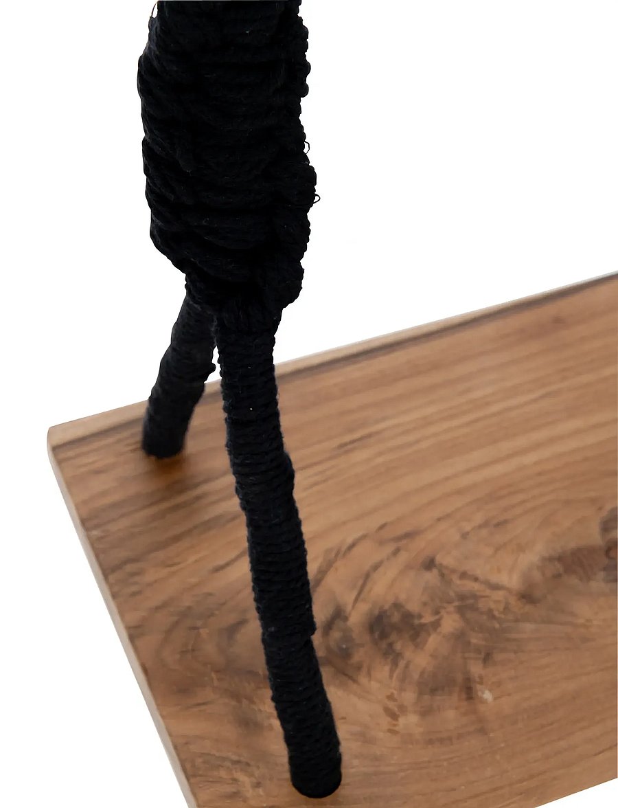 J-Line - SWING COTTON/ALBASIA WOOD BLACK - motoriekmeubels - black, nature - 1