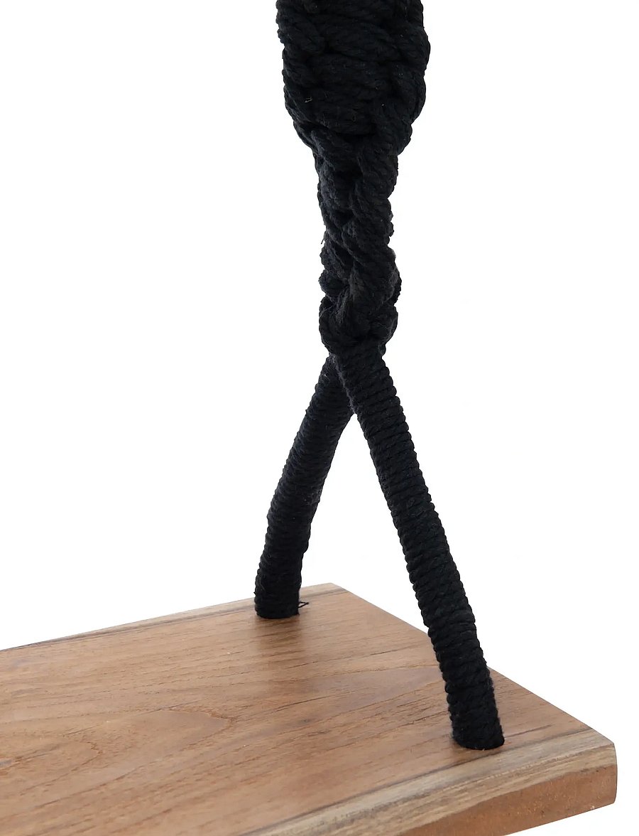 J-Line - SWING COTTON/ALBASIA WOOD BLACK - motoriekmeubels - black, nature - 2