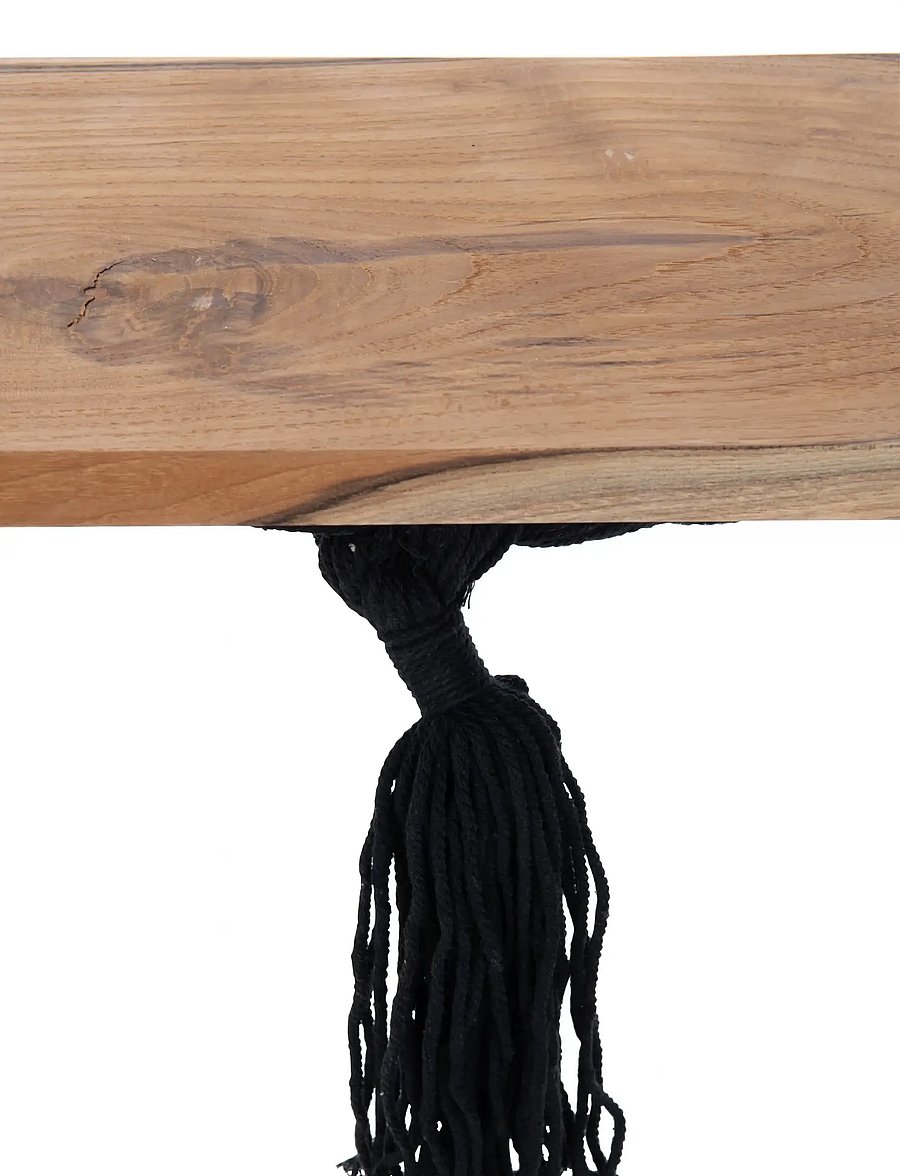 J-Line - SWING COTTON/ALBASIA WOOD BLACK - motoriekmeubels - black, nature - 3