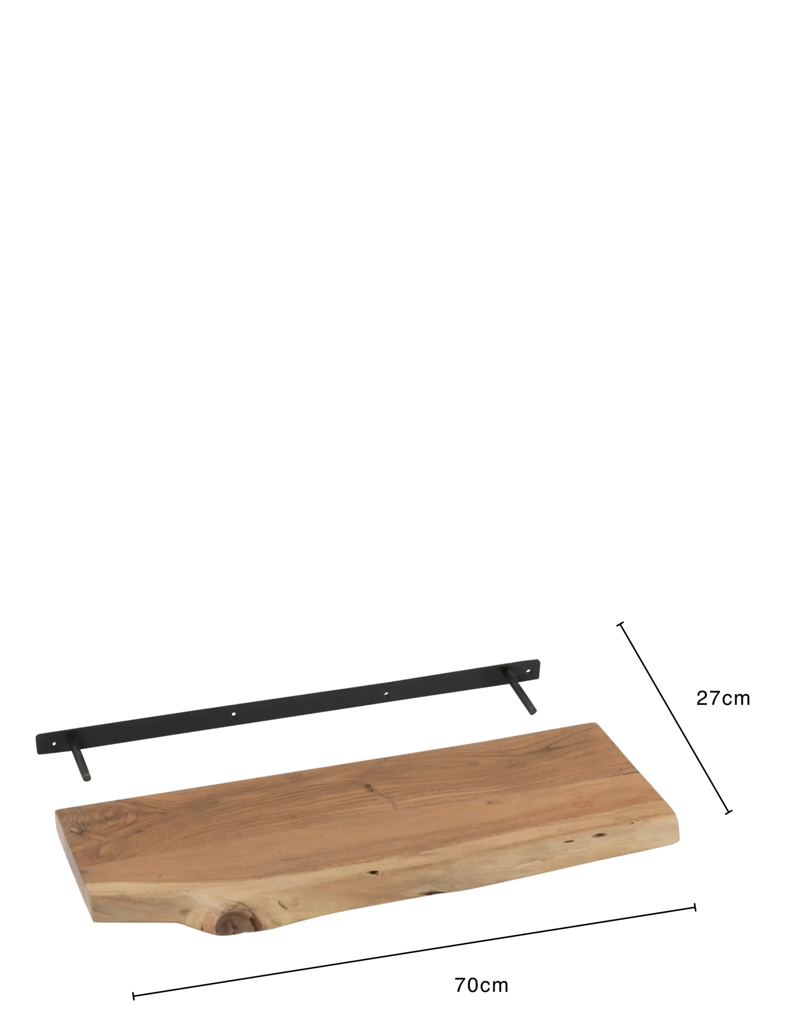 J-Line - WALL SHELF GERARD AC WD NAT S - storage & shelves - natural - 3