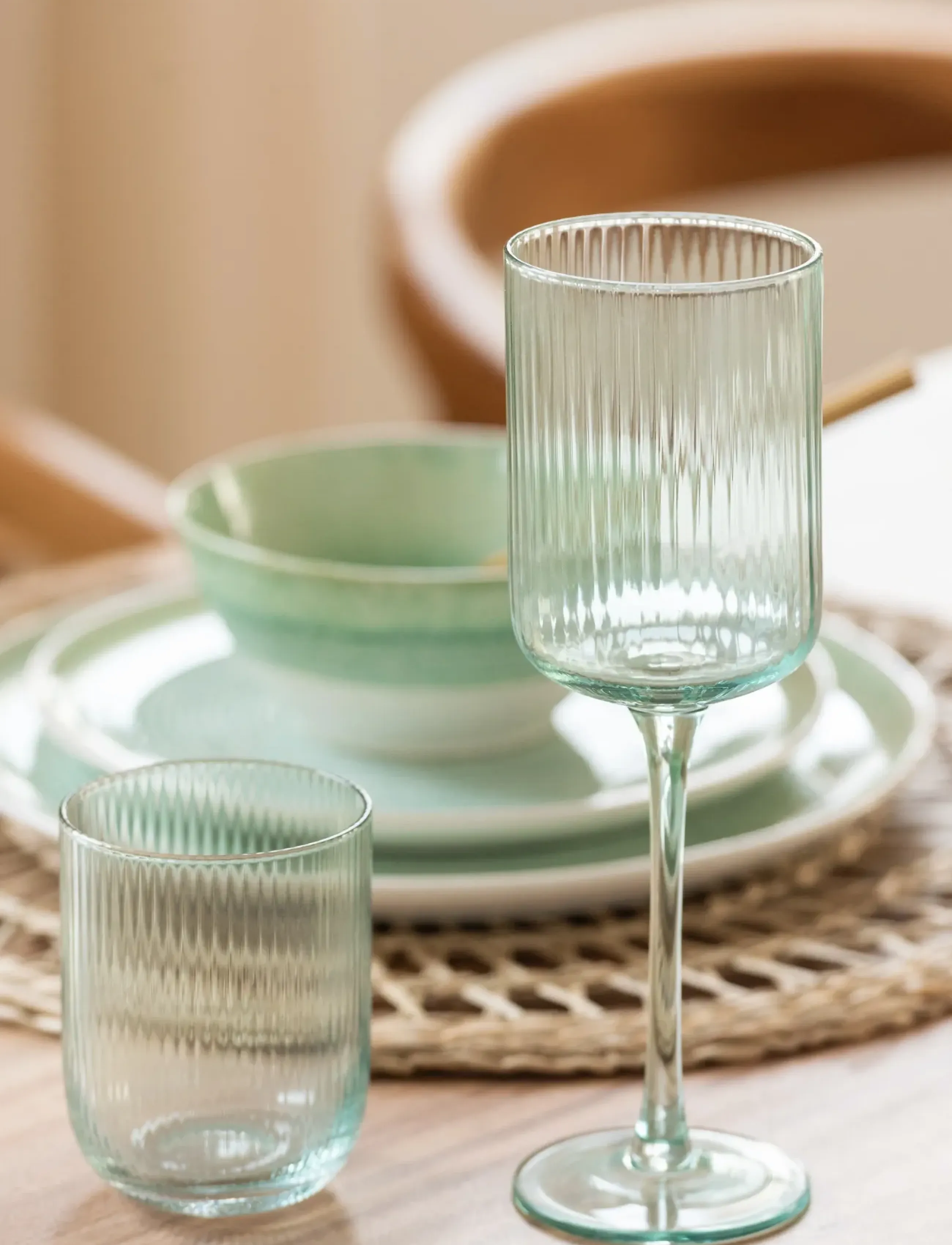 J-Line - S/6 Wine glass RALPH MENTHE - portvinsglass - green - 4