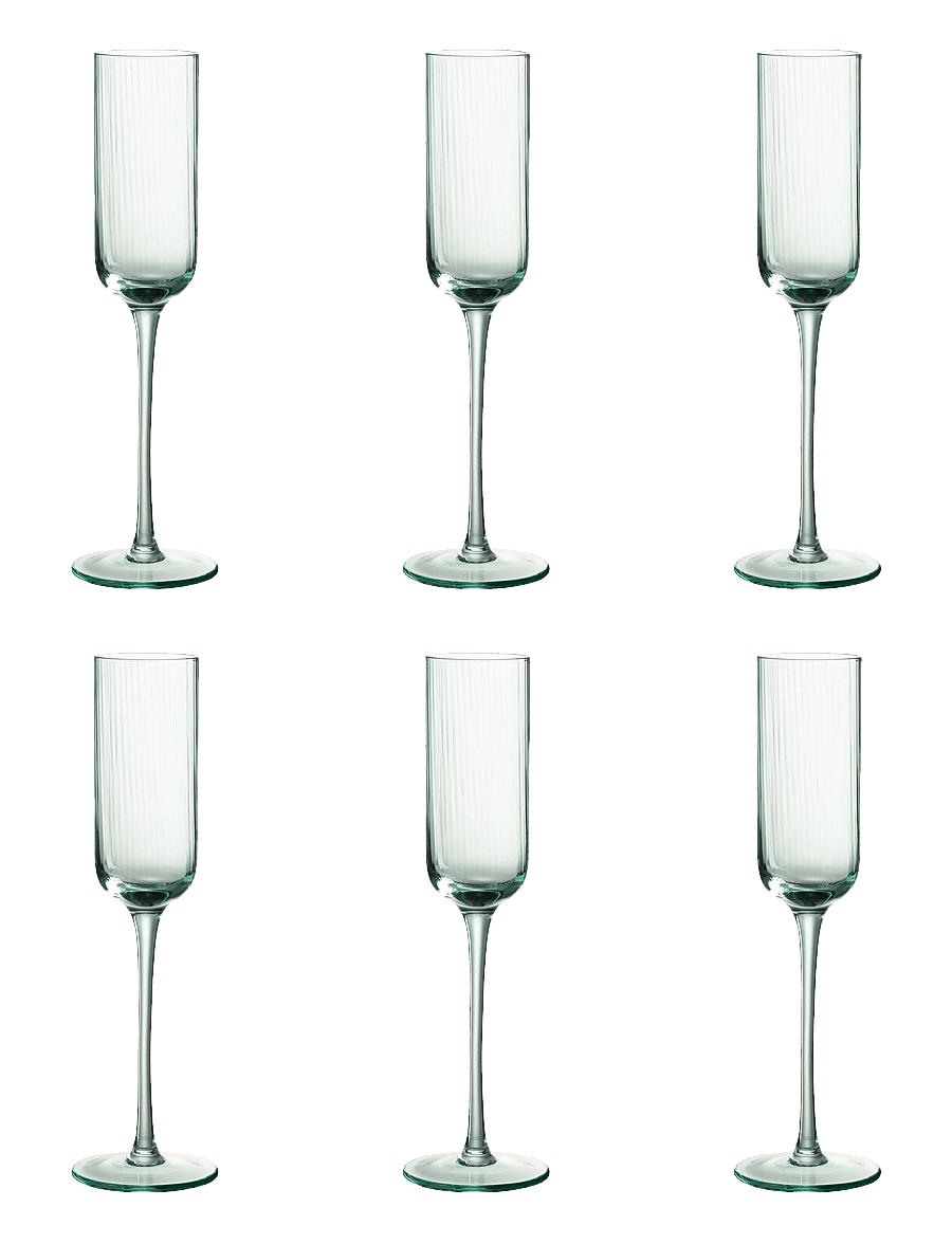 J-Line - S/6 Champagne glass MYL MENTHE - Šampaniešu glāzes - green - 1
