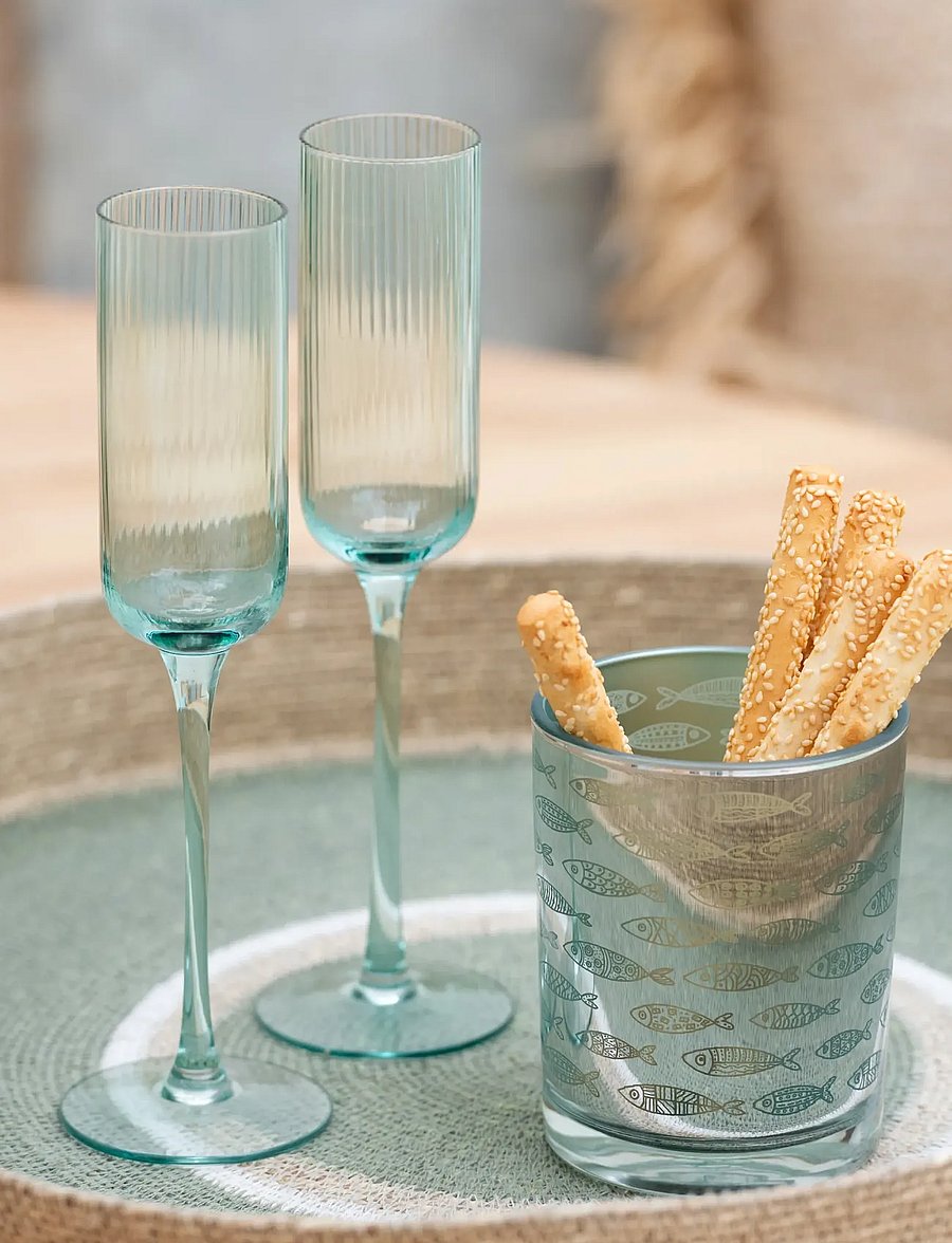 J-Line - S/6 Champagne glass MYL MENTHE - Šampaniešu glāzes - green - 3