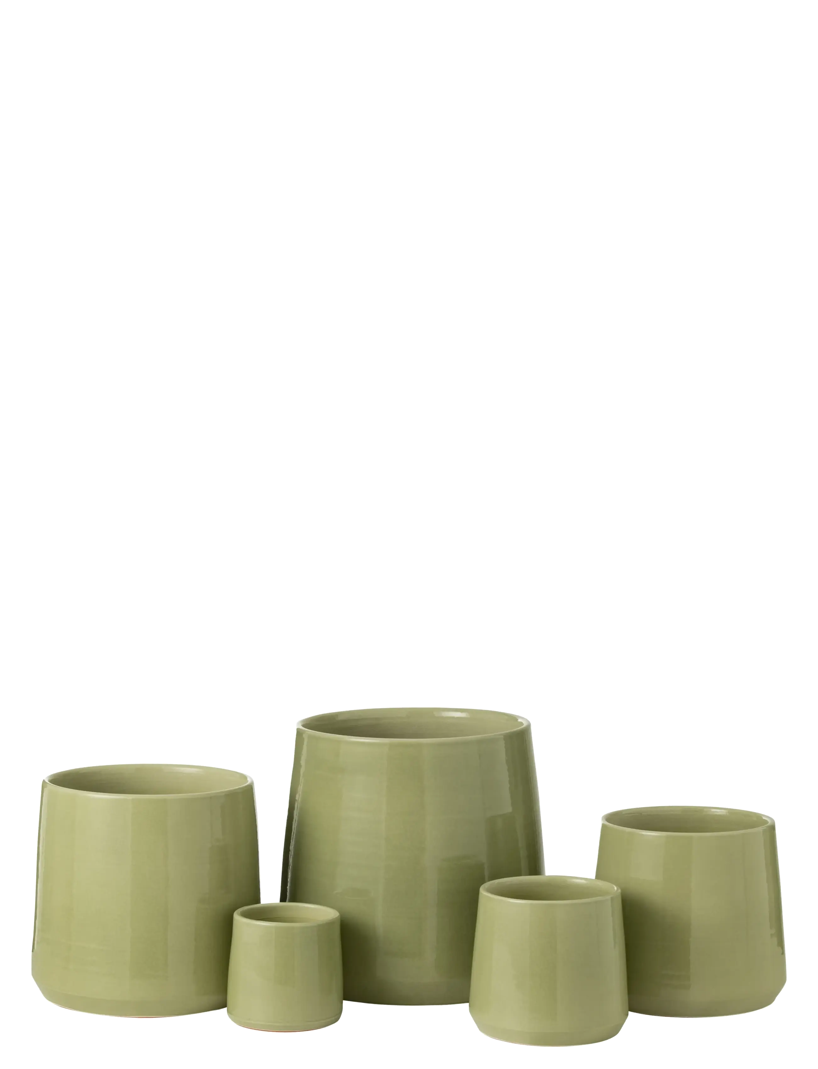 J-Line - FLOWERPOT ROUND CERAMIC GRN S - krukker - green - 2