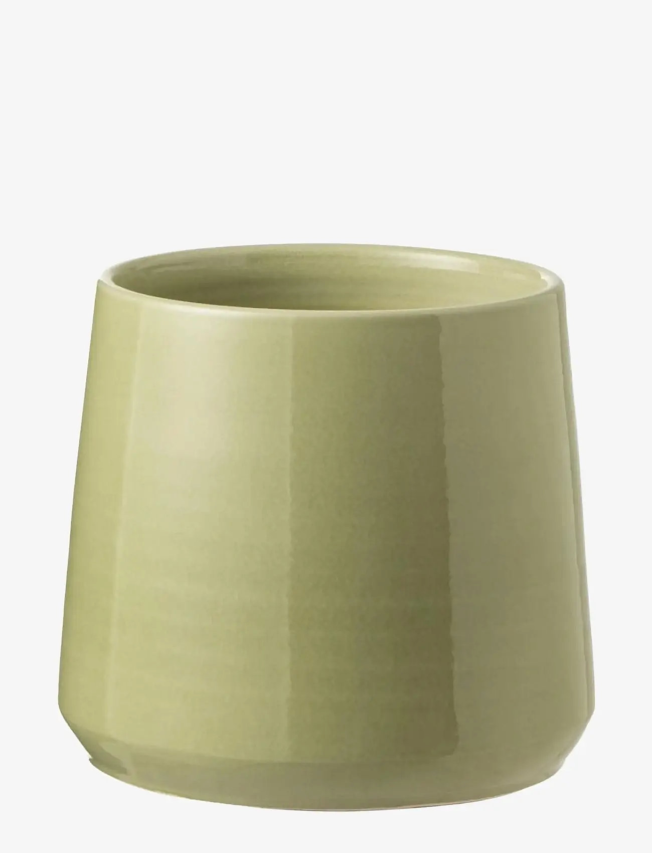 J-Line - FLOWERPOT ROUND CERAMIC GRN M - krukker - green - 1