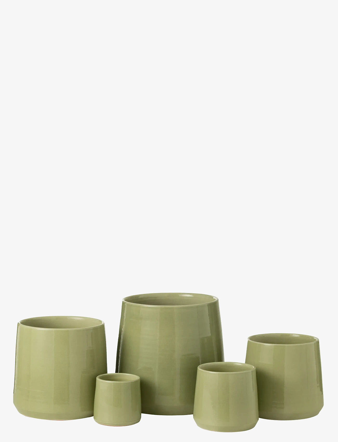J-Line - FLOWERPOT ROUND CERAMIC GRN XL - lillepotid - green - 2