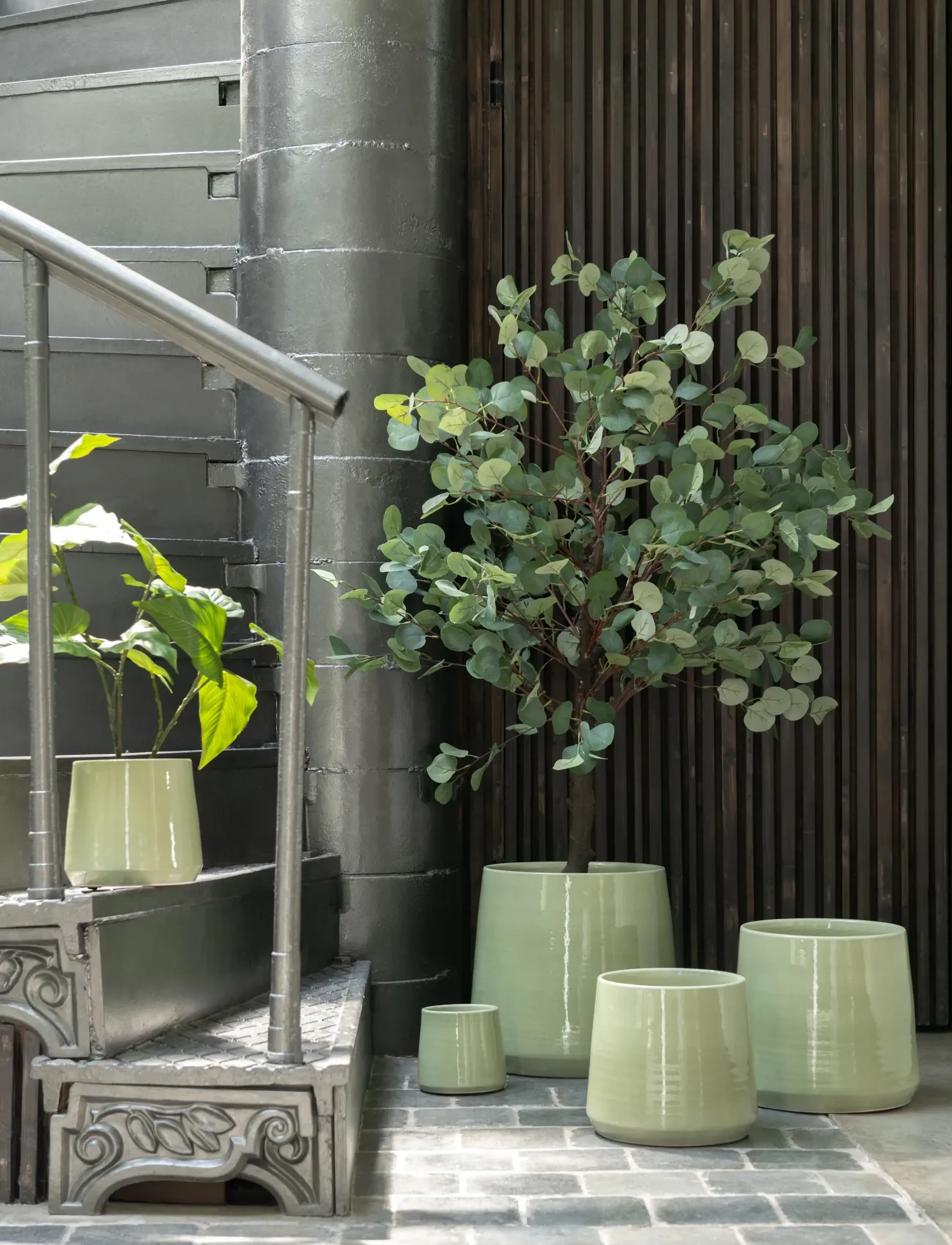 J-Line Flowerpot Round Ceramic Grn Xl, H33 cm, Green, Dekoration > Blomsterpotter, Unisex