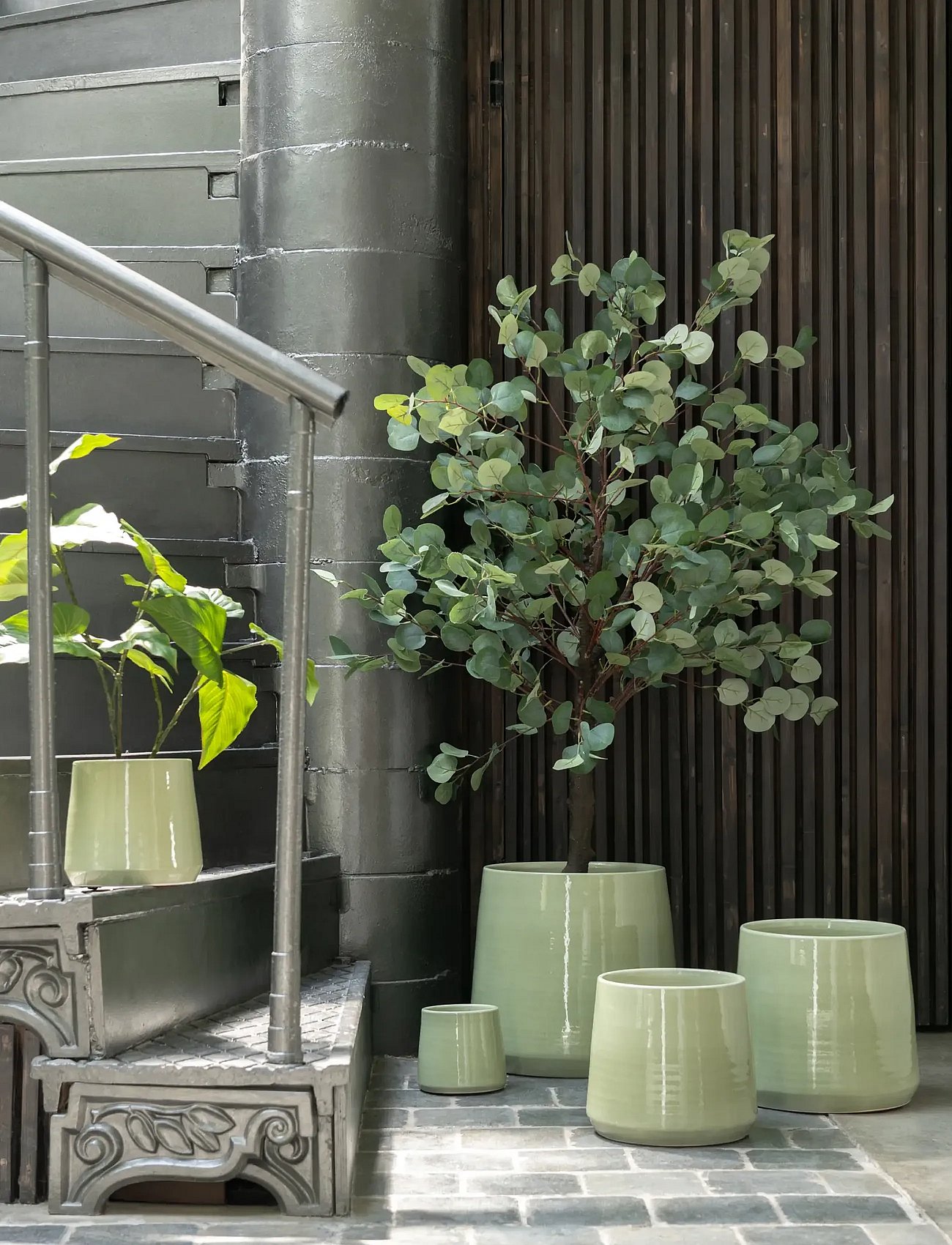 FLOWERPOT ROUND CERAMIC GRN XL