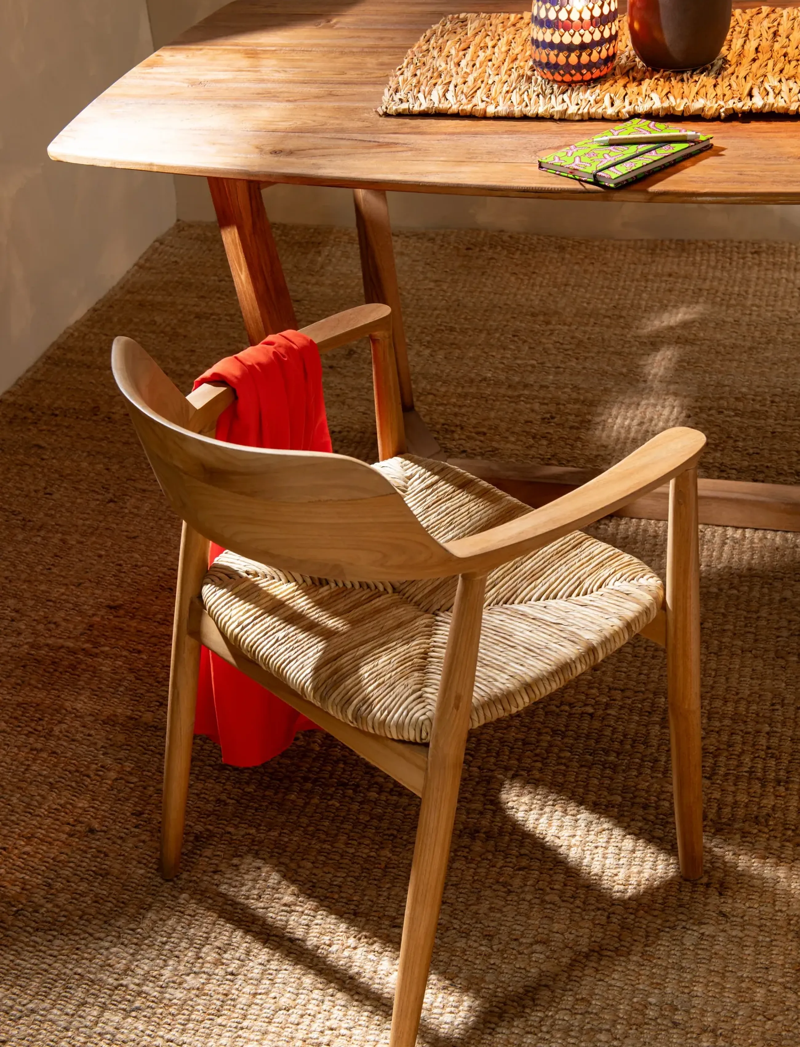 J-Line Chair Hiro Teak Wood Nat, H77 cm, Stole & Skamler > Lænestole, Unisex