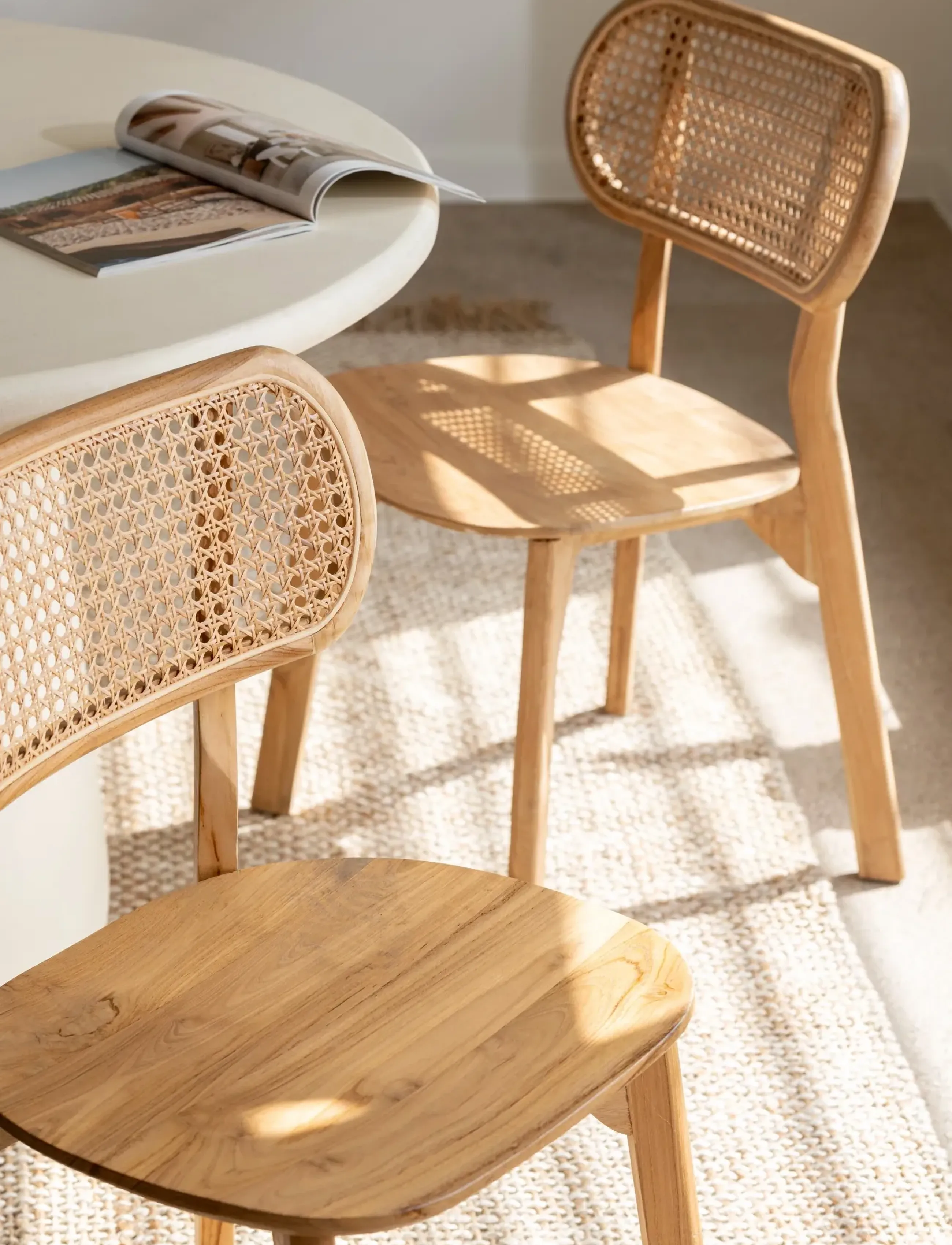 J-Line - CHAIR PEANUT TEAK WOOD NATURAL - stole - natural - 5