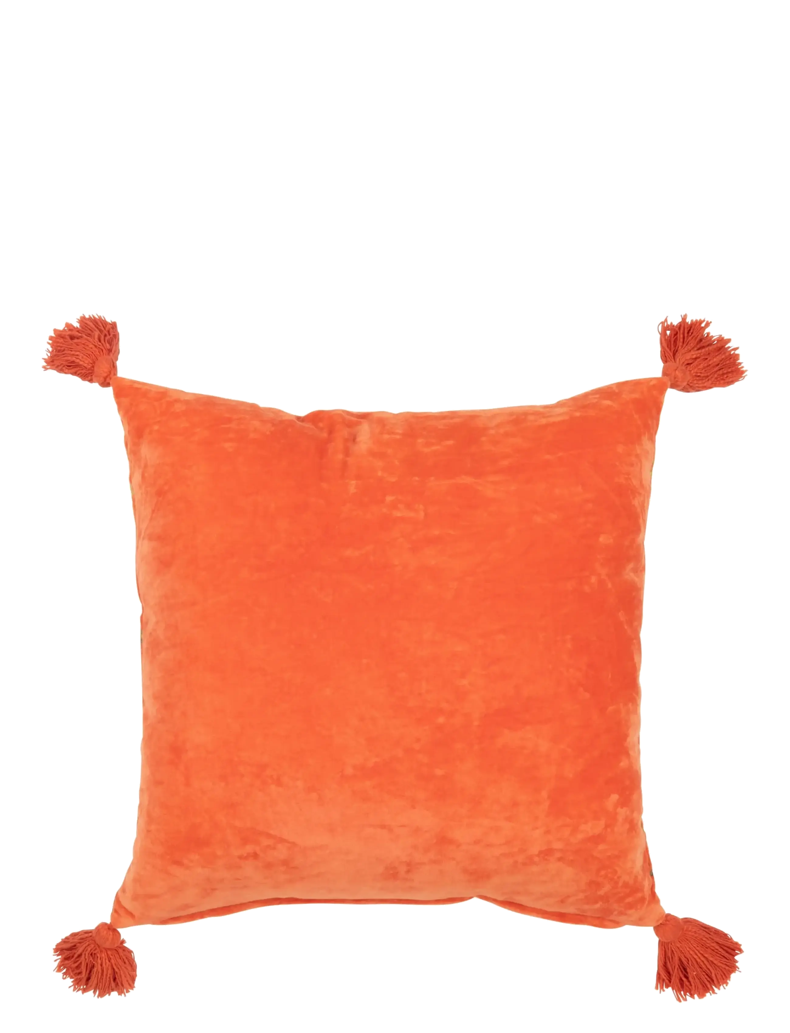 J-Line - CUSHION SQUA FLOW+TAS VELV OR - prydnadskuddar - orange - 1