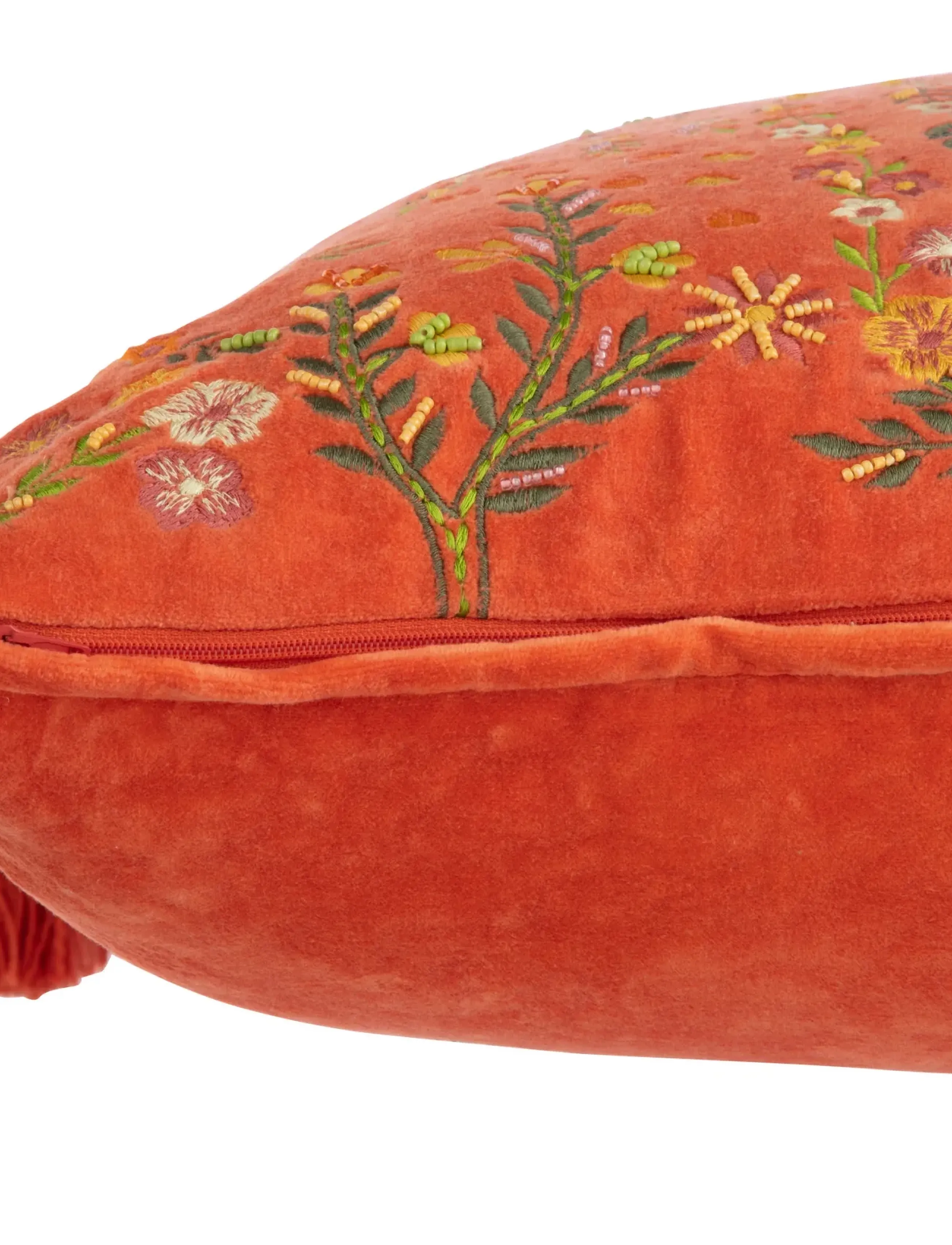 J-Line - CUSHION SQUA FLOW+TAS VELV OR - prydnadskuddar - orange - 2