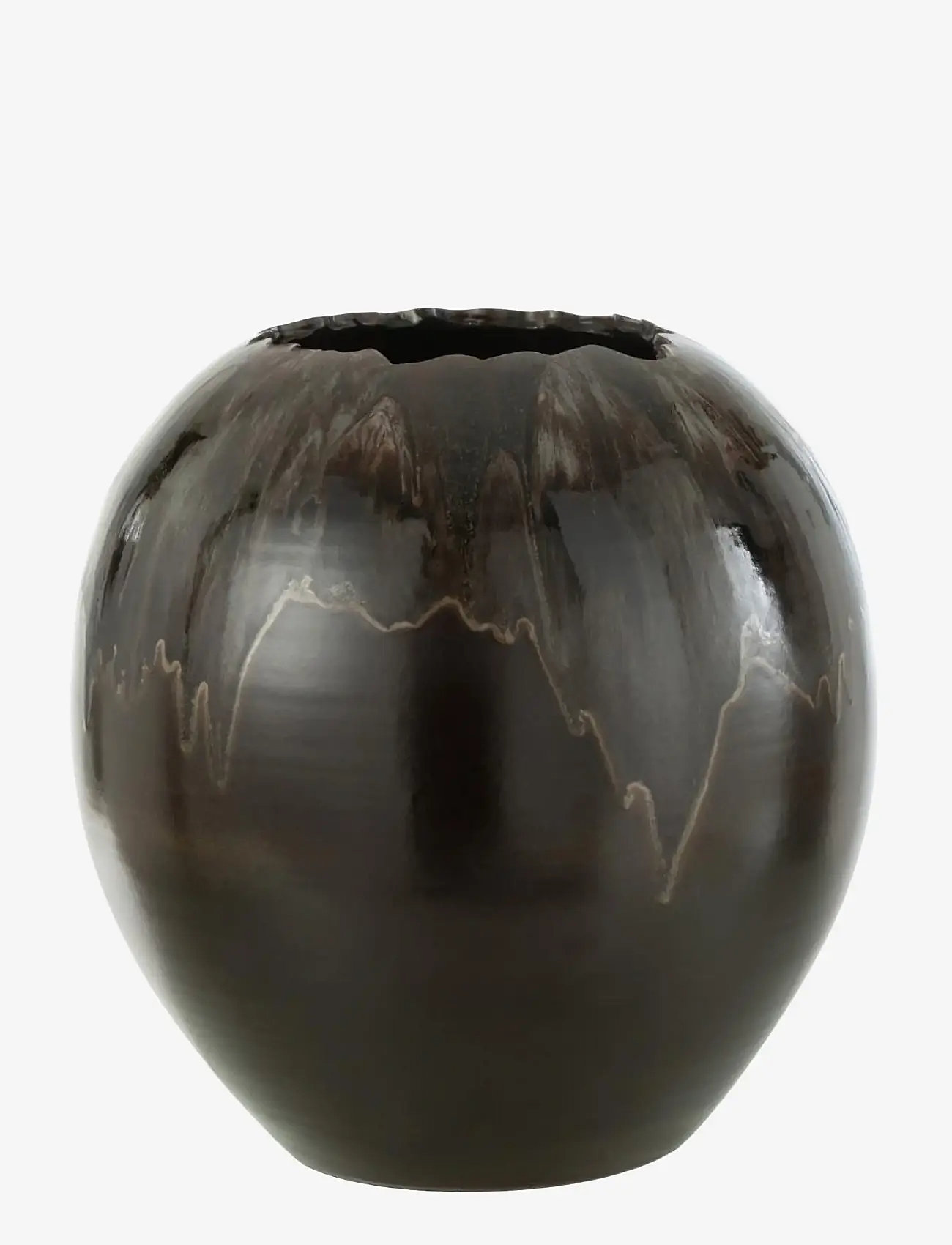 J-Line - FLOWER POT CER BROWN M - krukker - brown - 1