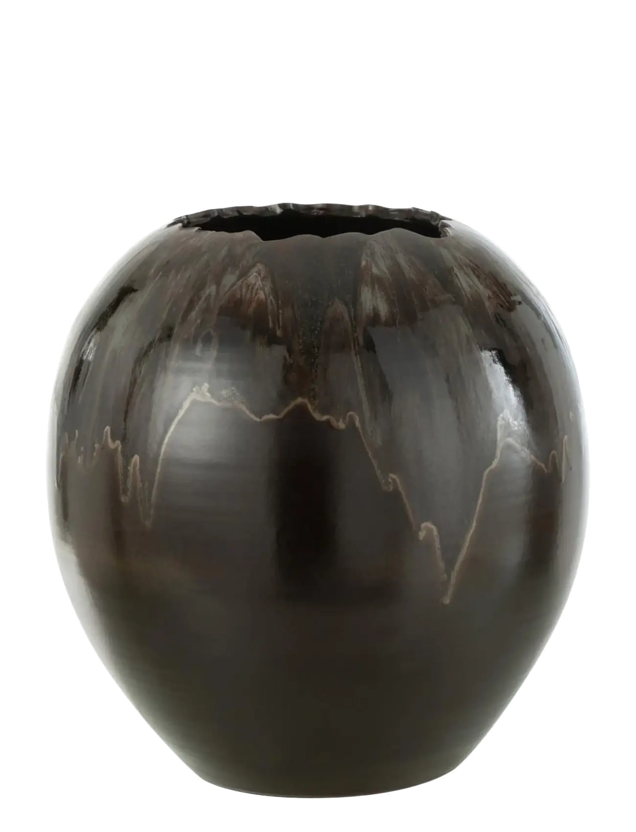 J-Line FLOWER POT CER BROWN M - Blumentöpfe - BROWN / brown