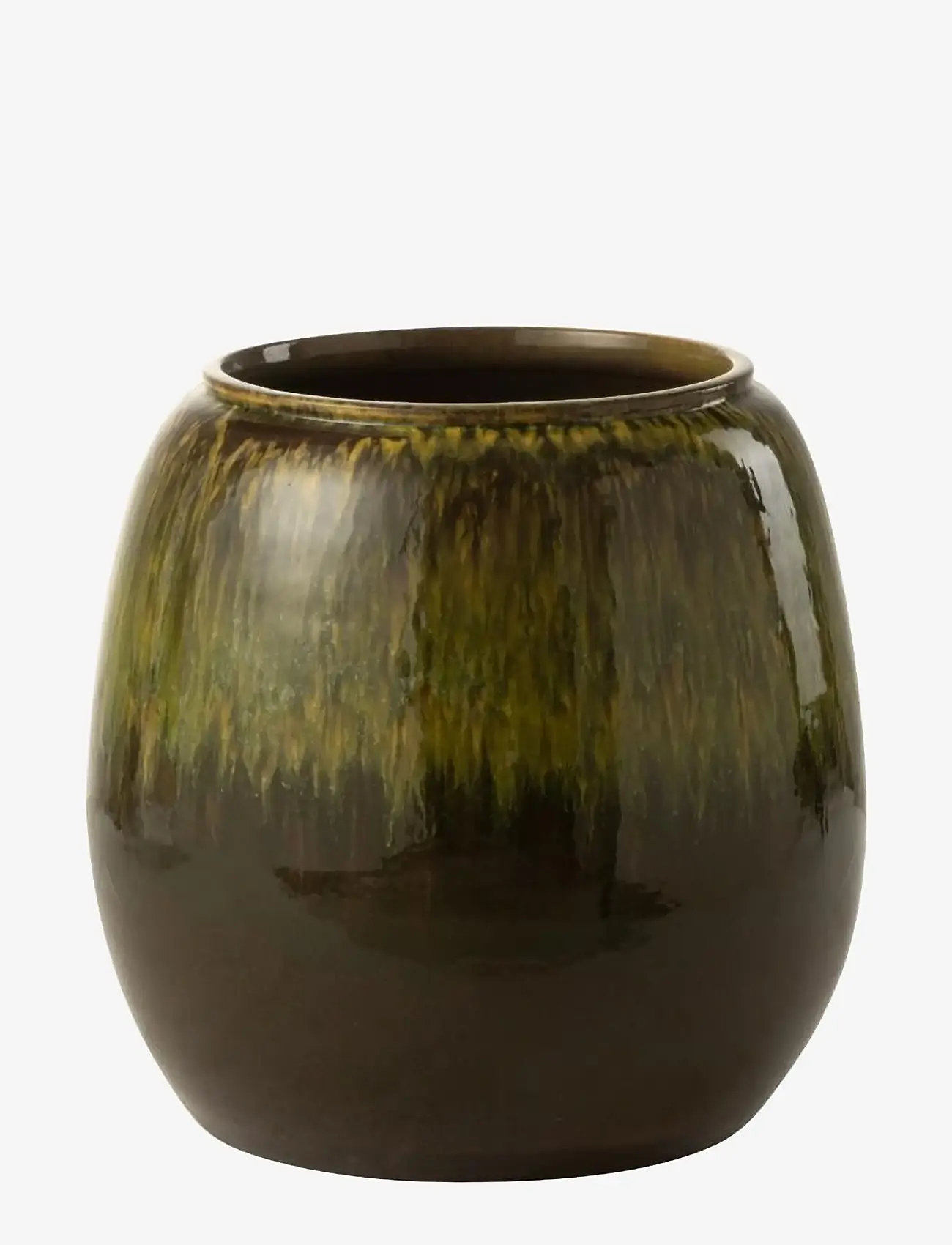 J-Line - FLOWER POT OLIVE CER GREEN - donice - multi - 1