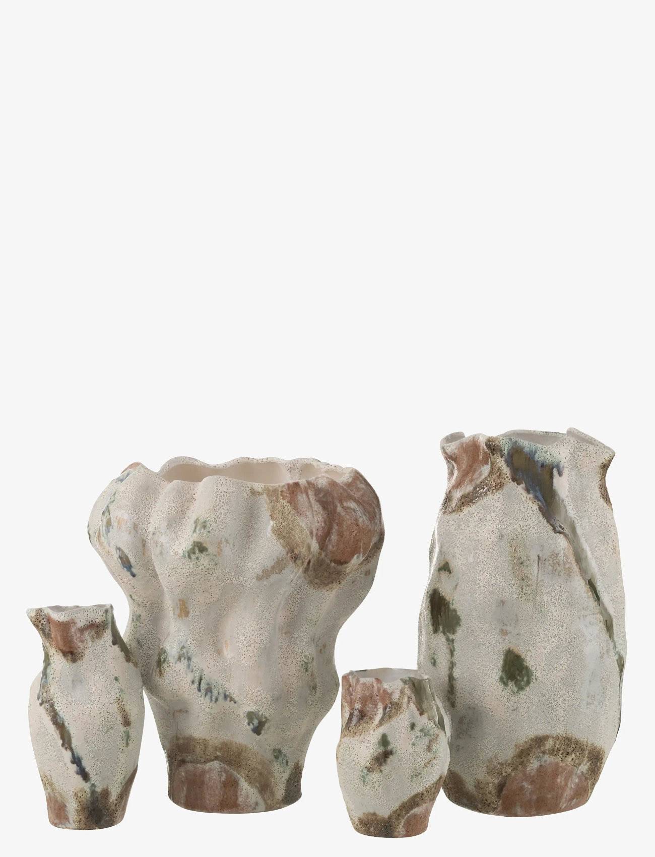 J-Line - VASE MOON TEXT DIST CLAY MIX - osta hinna alusel - beige - 2