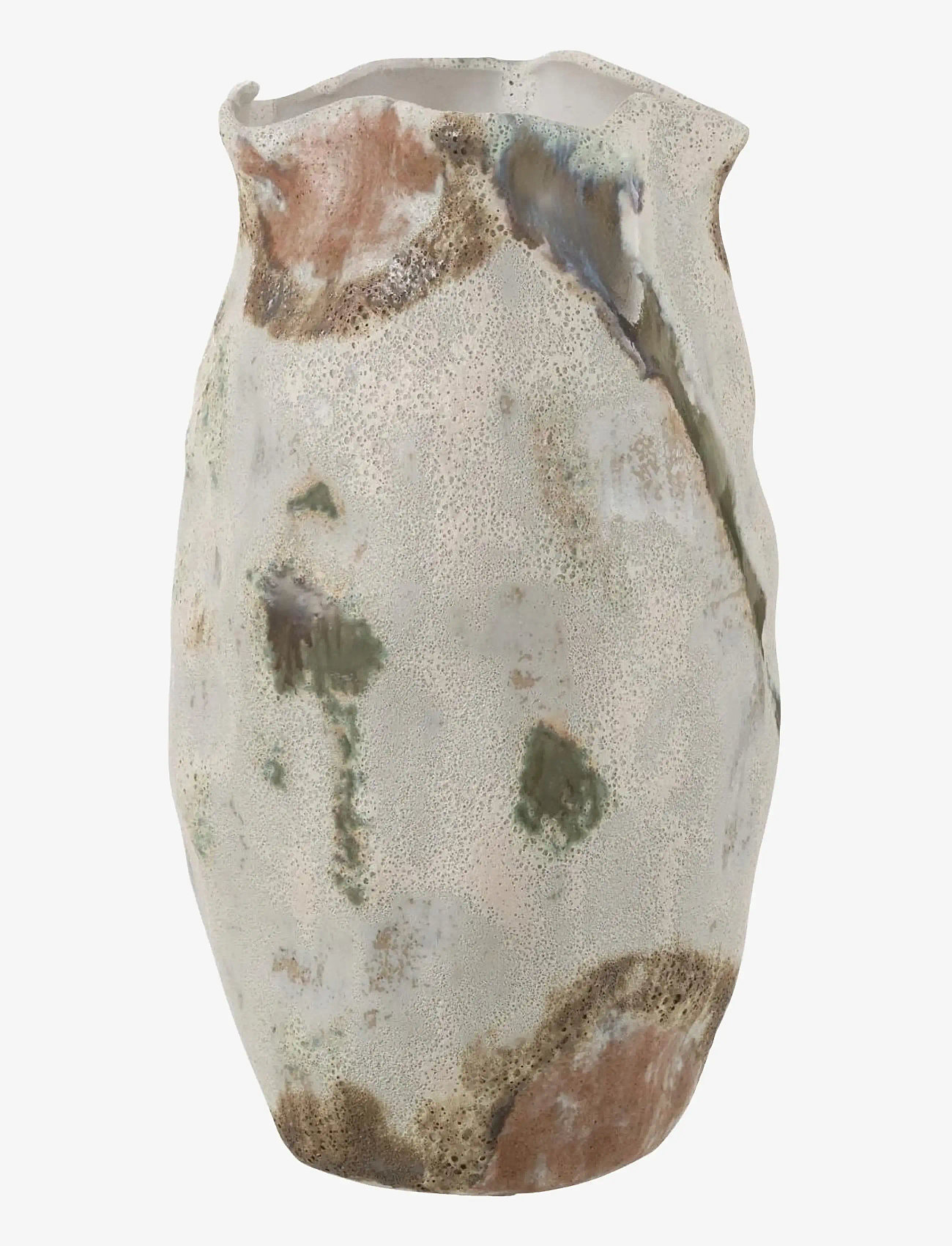 J-Line - VASE MOON TEXT CYL CLAY MIX - vaser - beige - 1