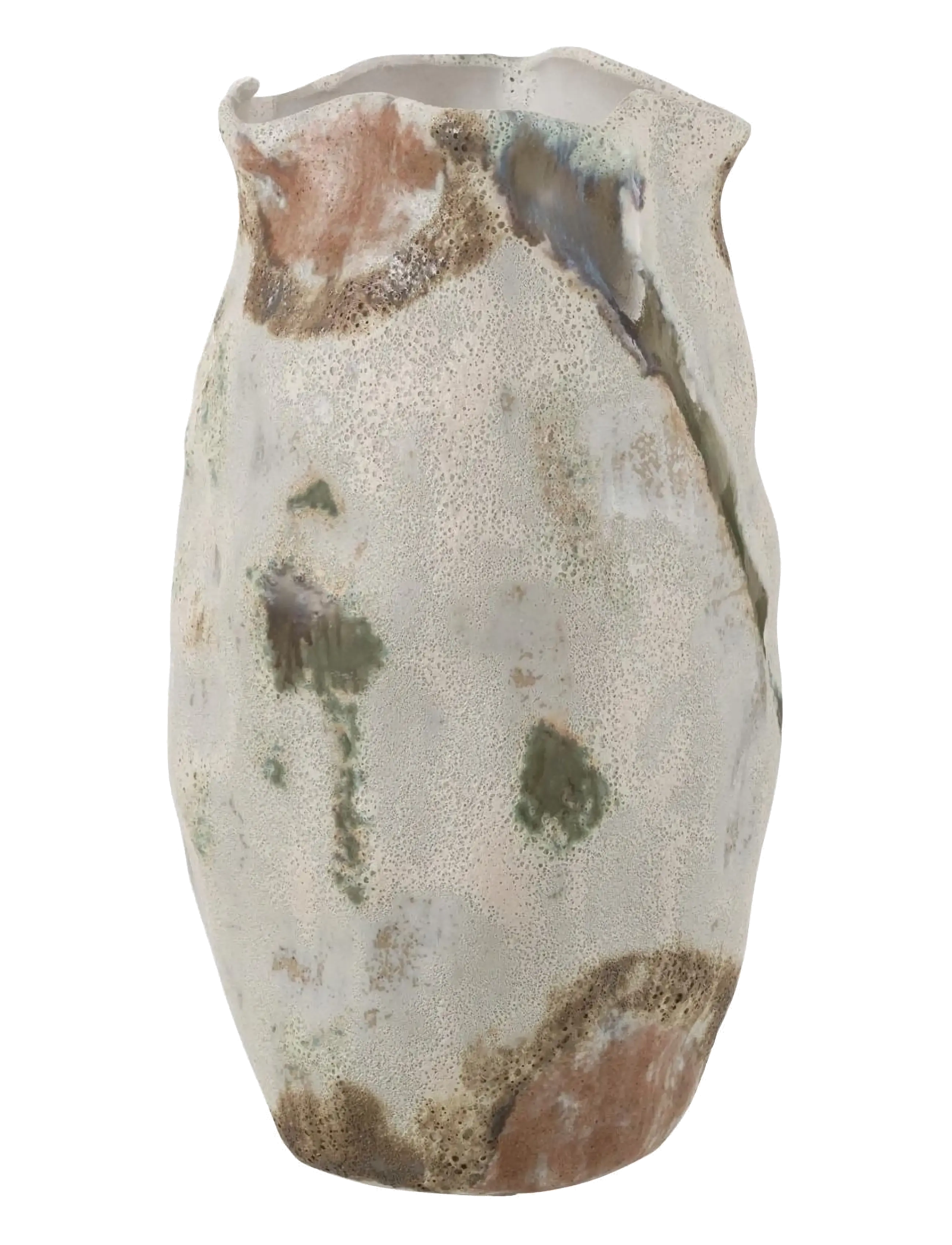 J-Line VASE MOON TEXT CYL CLAY MIX - Sisustus - BEIGE / beige