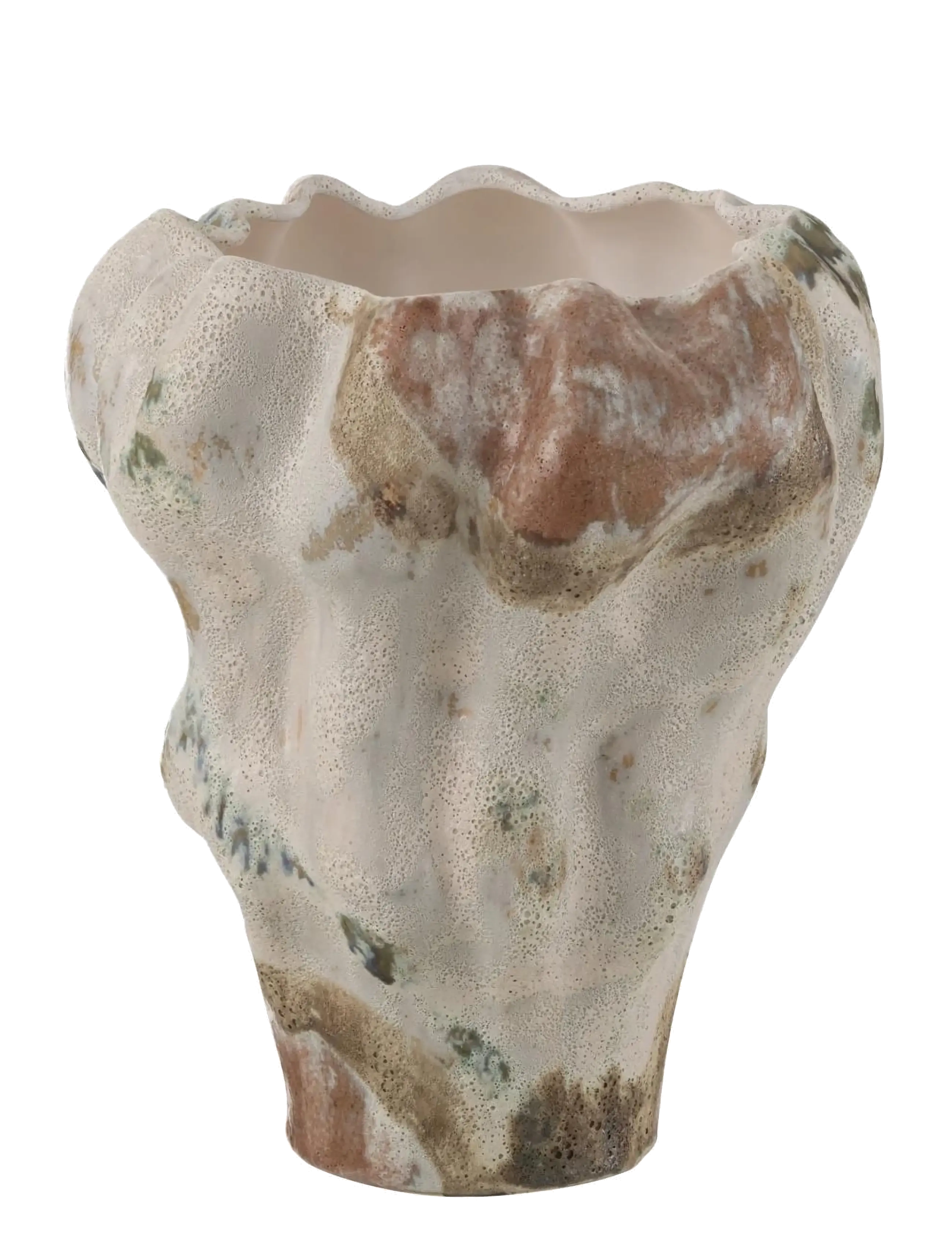 J-Line Vase Moon Text Anem Clay Mix, H42 cm, Vases, Beige - Other Homeware