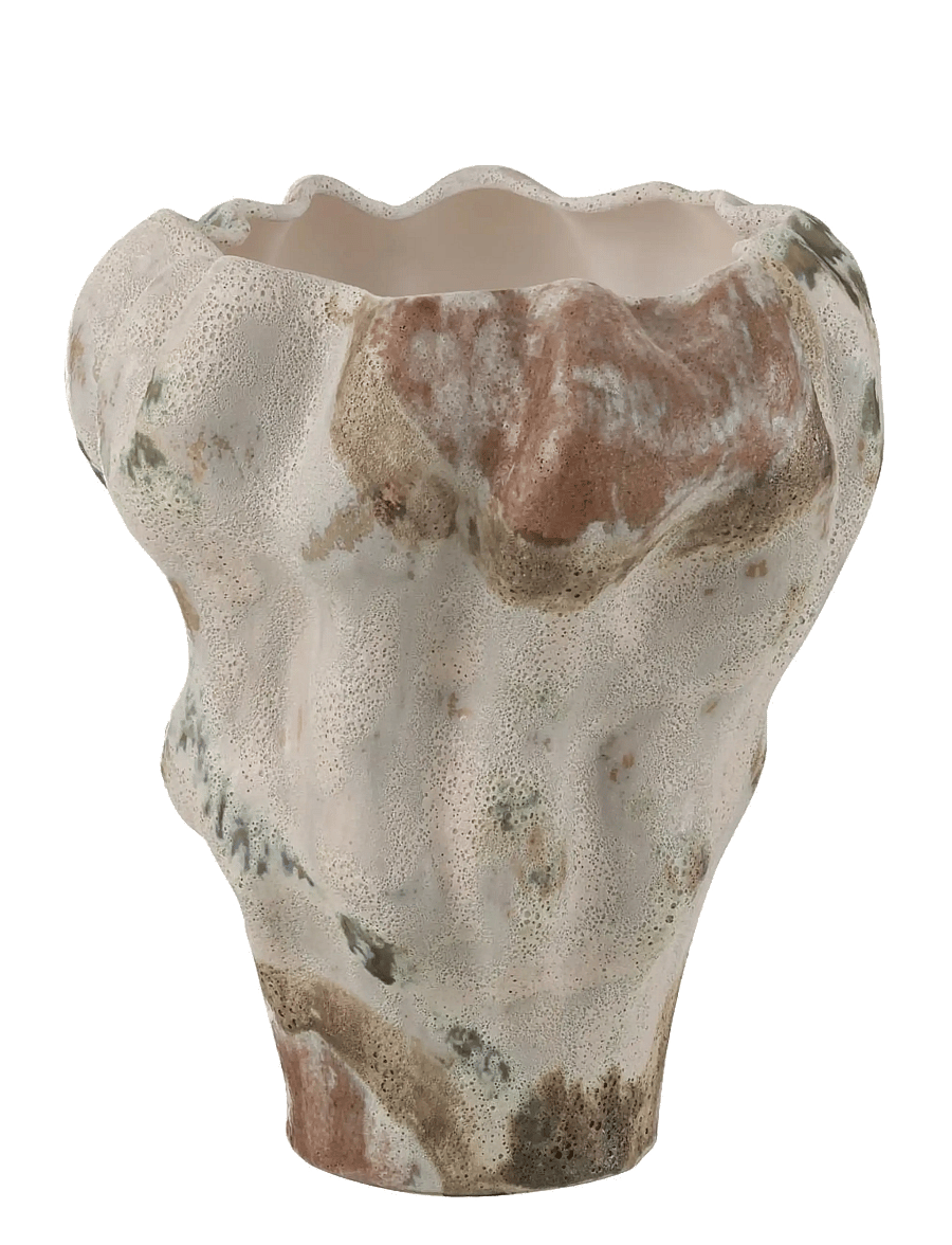 J-Line - VASE MOON TEXT ANEM CLAY MIX - vazos - beige - 0