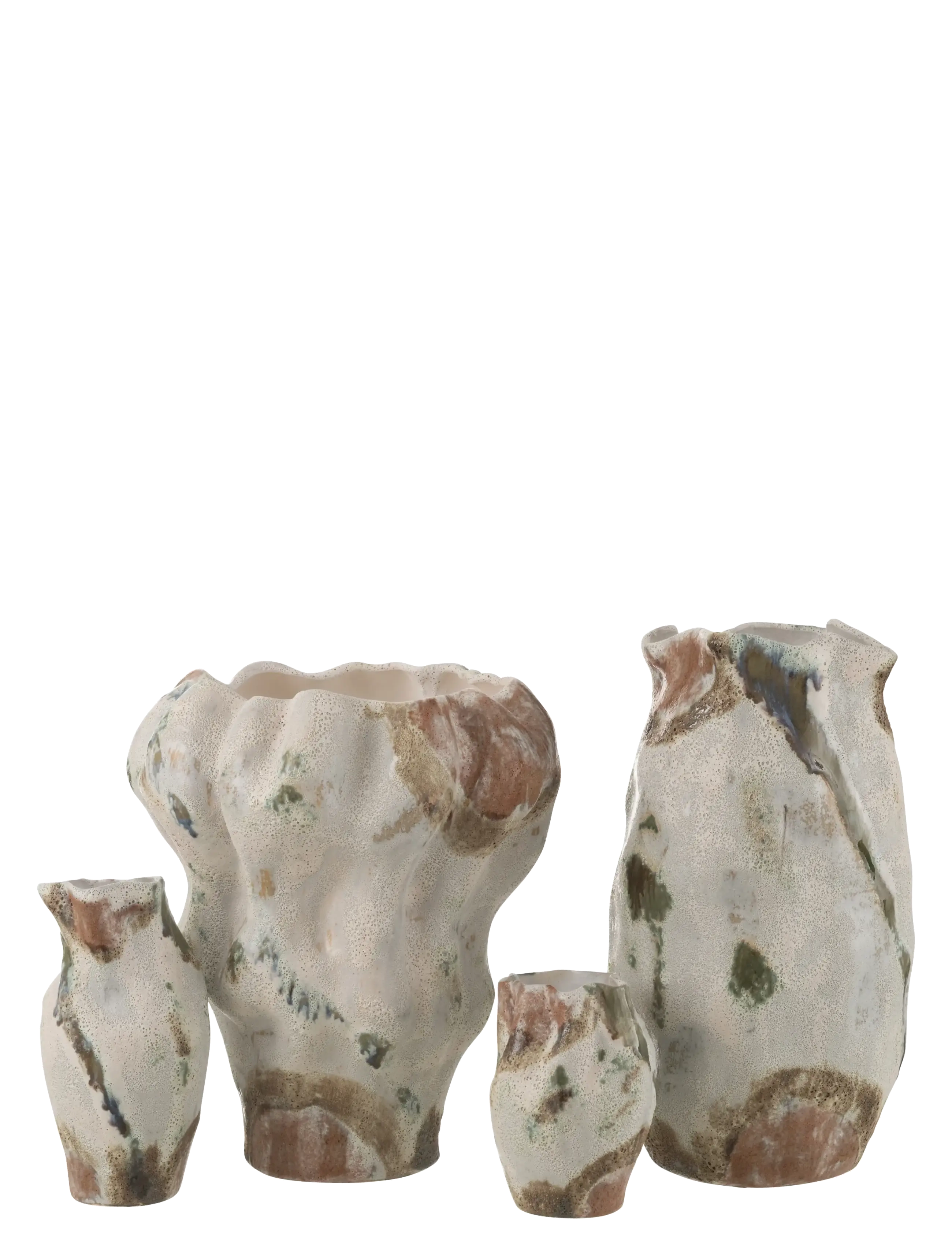 J-Line - VASE MOON TEXT ANEM CLAY MIX - vaser - beige - 1
