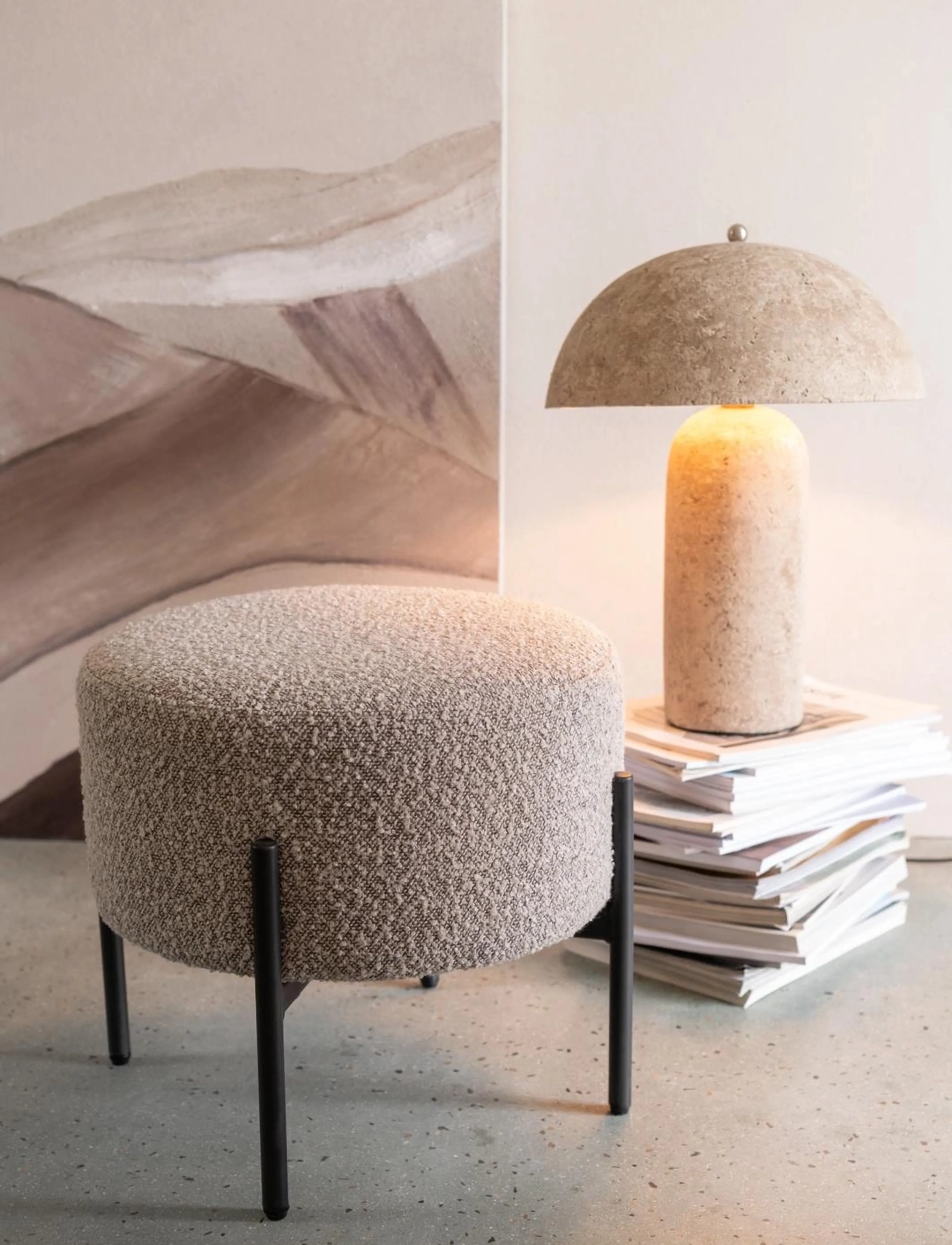 J-Line Stool Bouc Ply/Poly Whi/Bla, H41.5 cm, Chairs & Stools, Weiß - Stools Benches, Homeware
