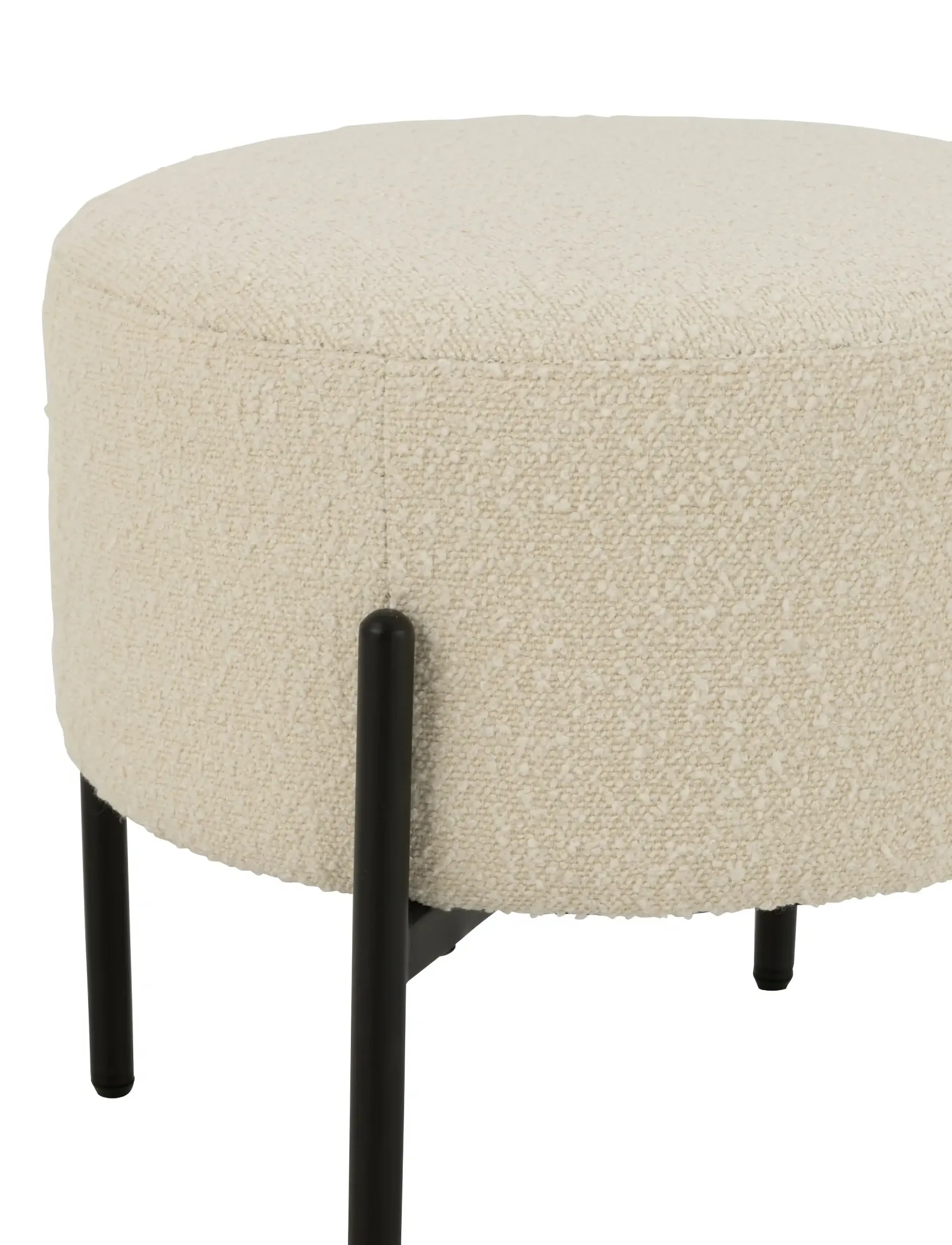 J-Line - STOOL BOUC PLY/POLY WHI/BLA - pallar & bänkar - white - 4