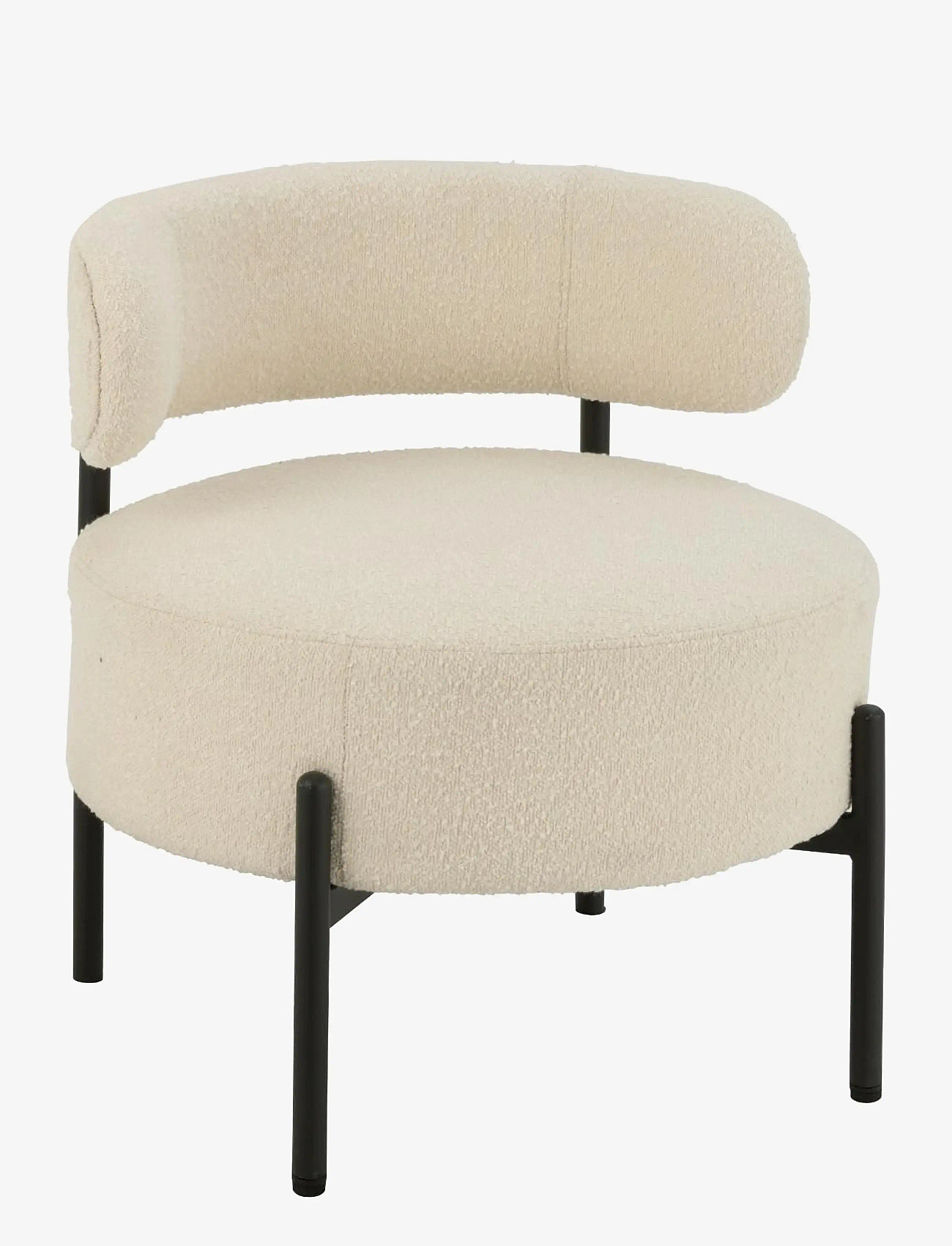 J-Line - LOUN CHA BOUC PLY/POLY WHI/BLA - lænestole - white - 1