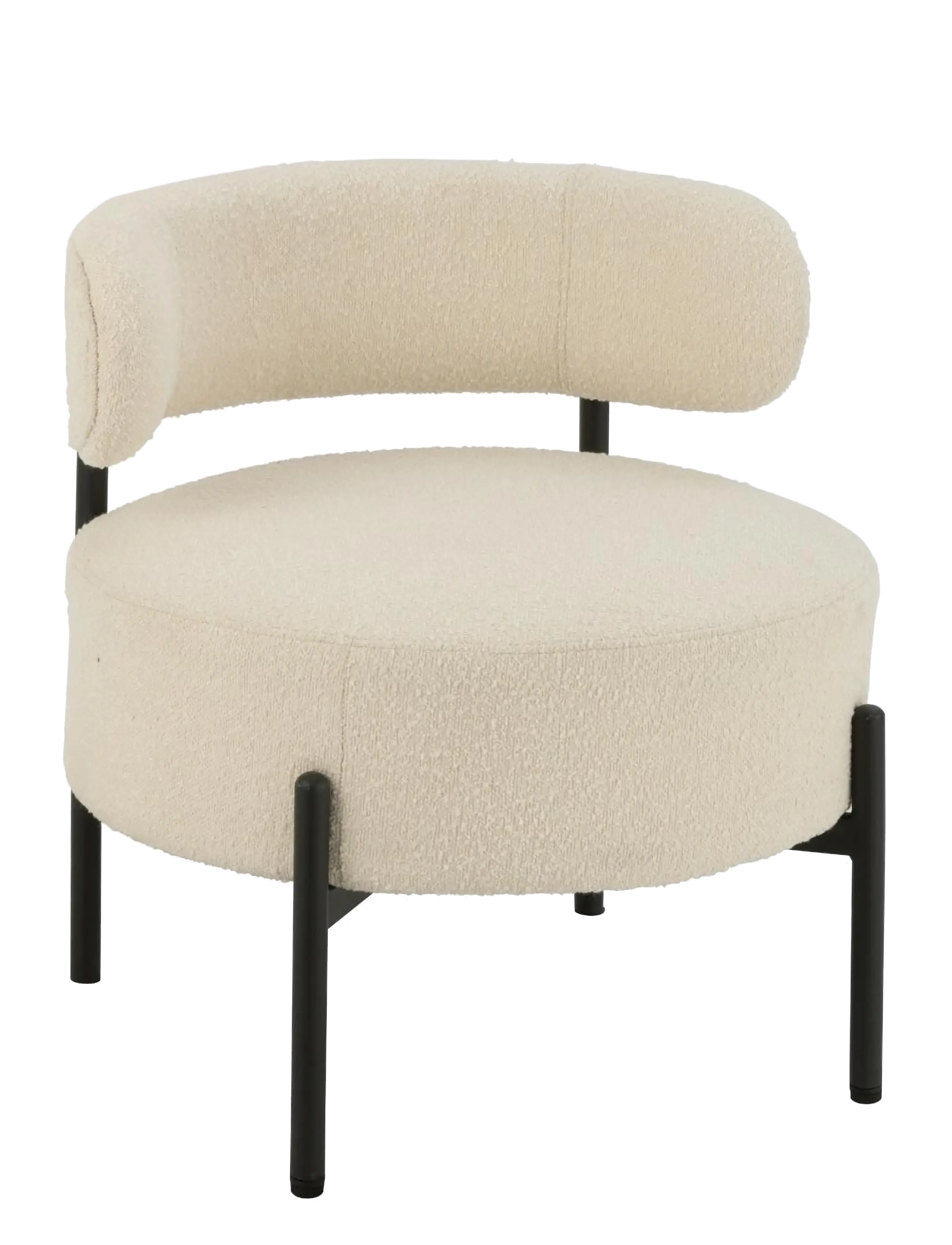 J-Line LOUN CHA BOUC PLY/POLY WHI/BLA - Möbel - WHITE / white