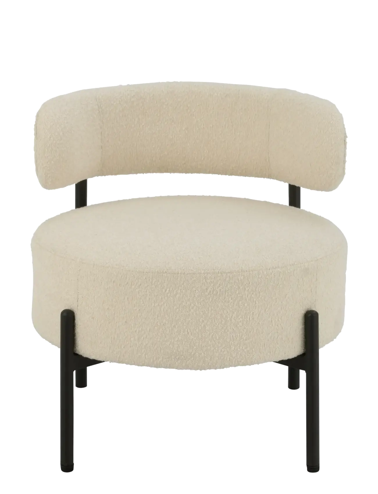 J-Line - LOUN CHA BOUC PLY/POLY WHI/BLA - armchairs - white - 2