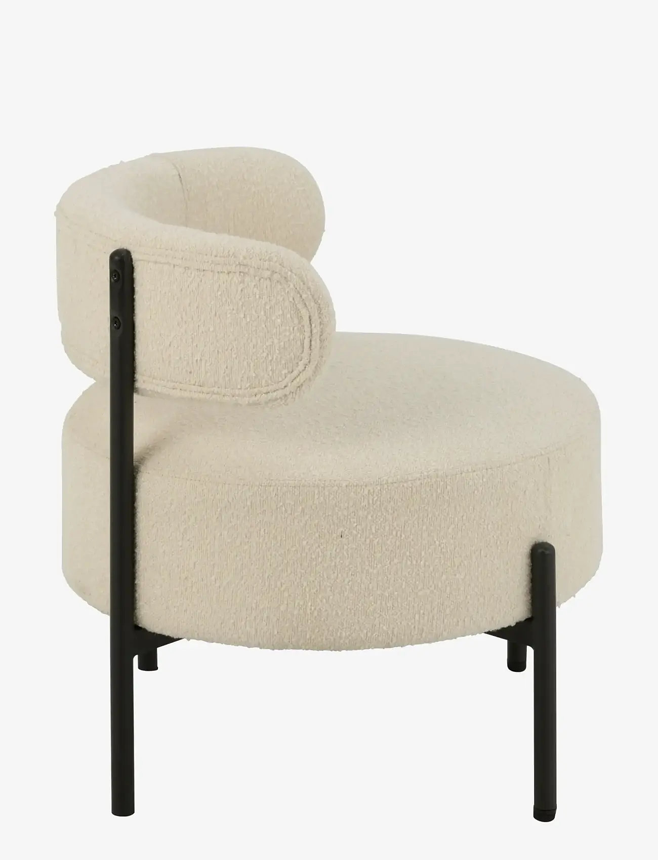 J-Line - LOUN CHA BOUC PLY/POLY WHI/BLA - lænestole - white - 3