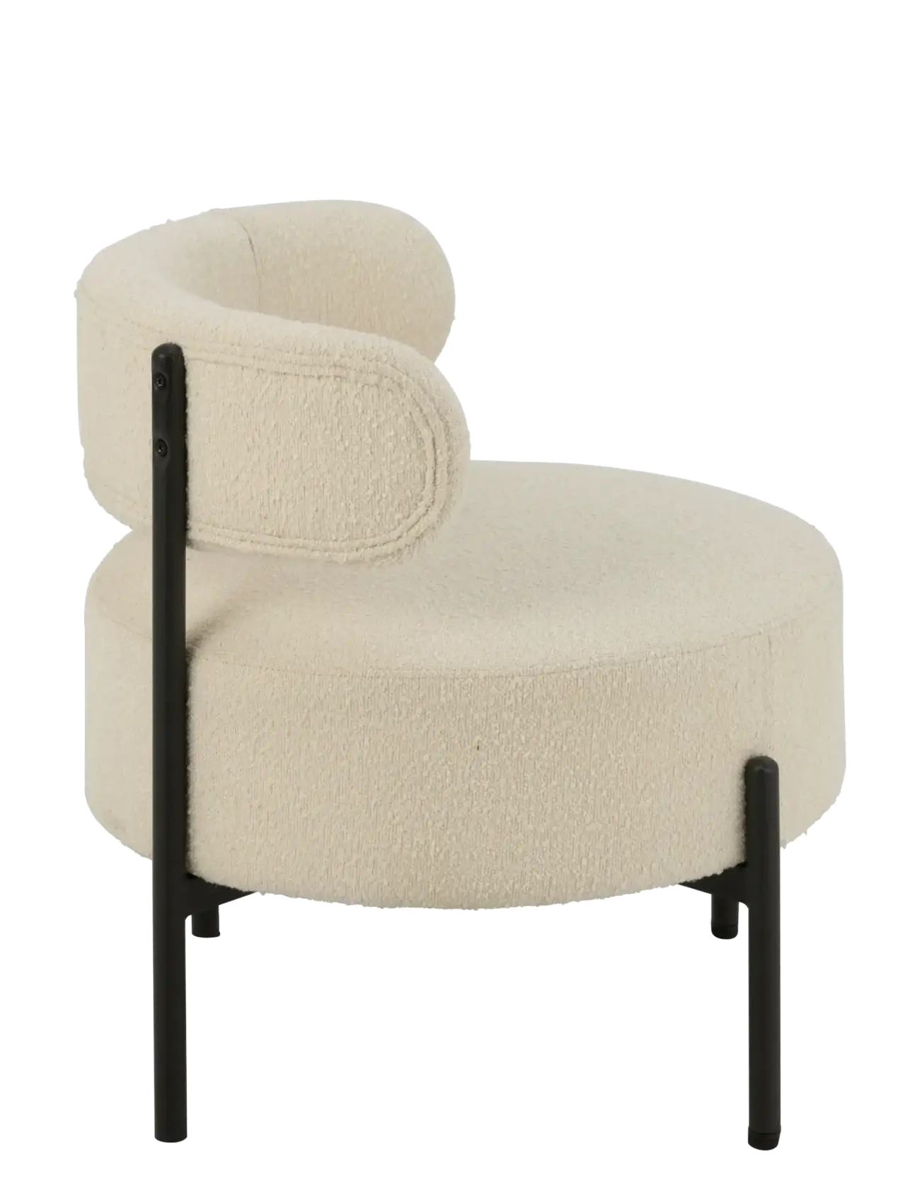 J-Line - LOUN CHA BOUC PLY/POLY WHI/BLA - armchairs - white - 3