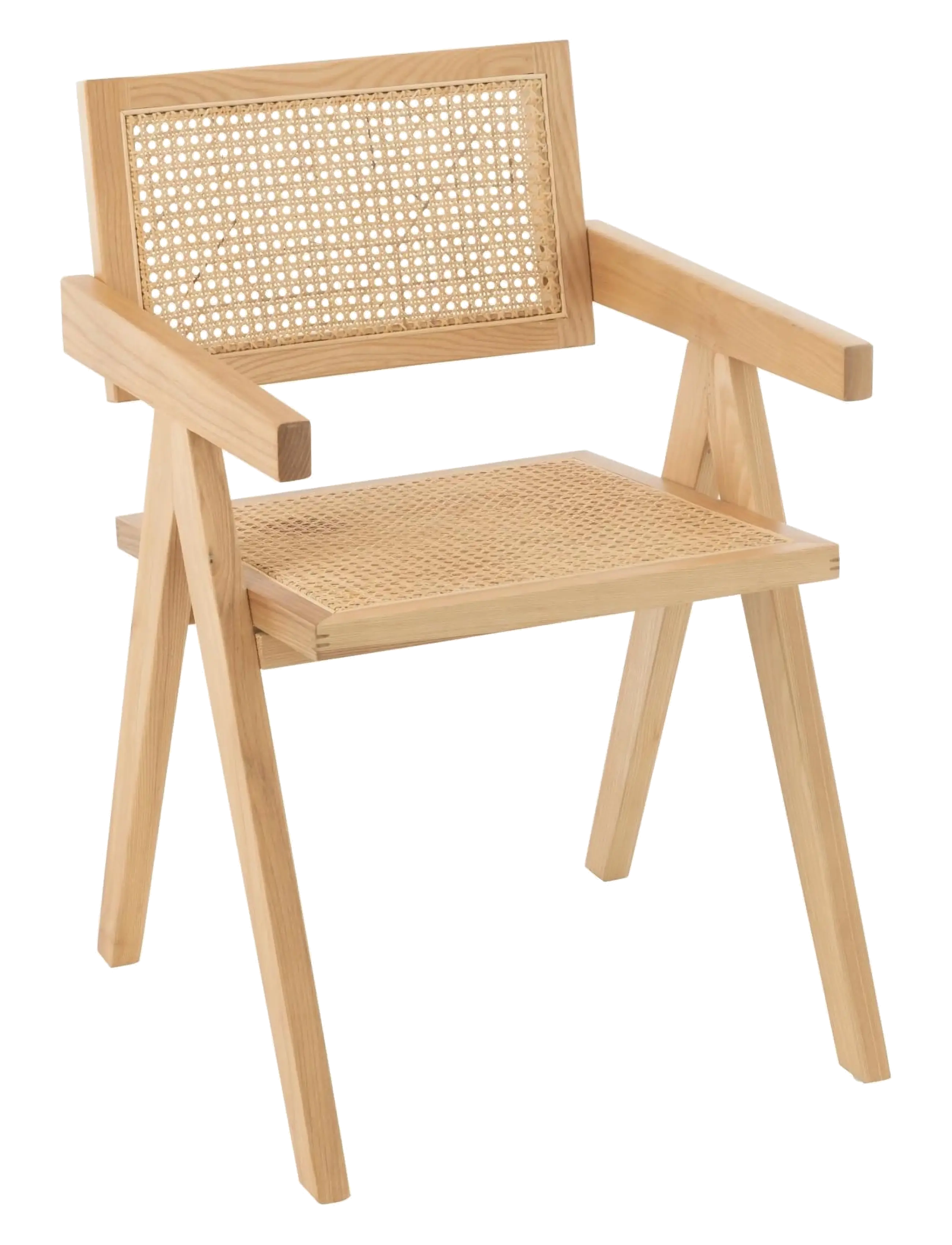J-Line CHAIR GRID ASH WOOD/RATTAN NAT - Möbler - NATURAL / natural