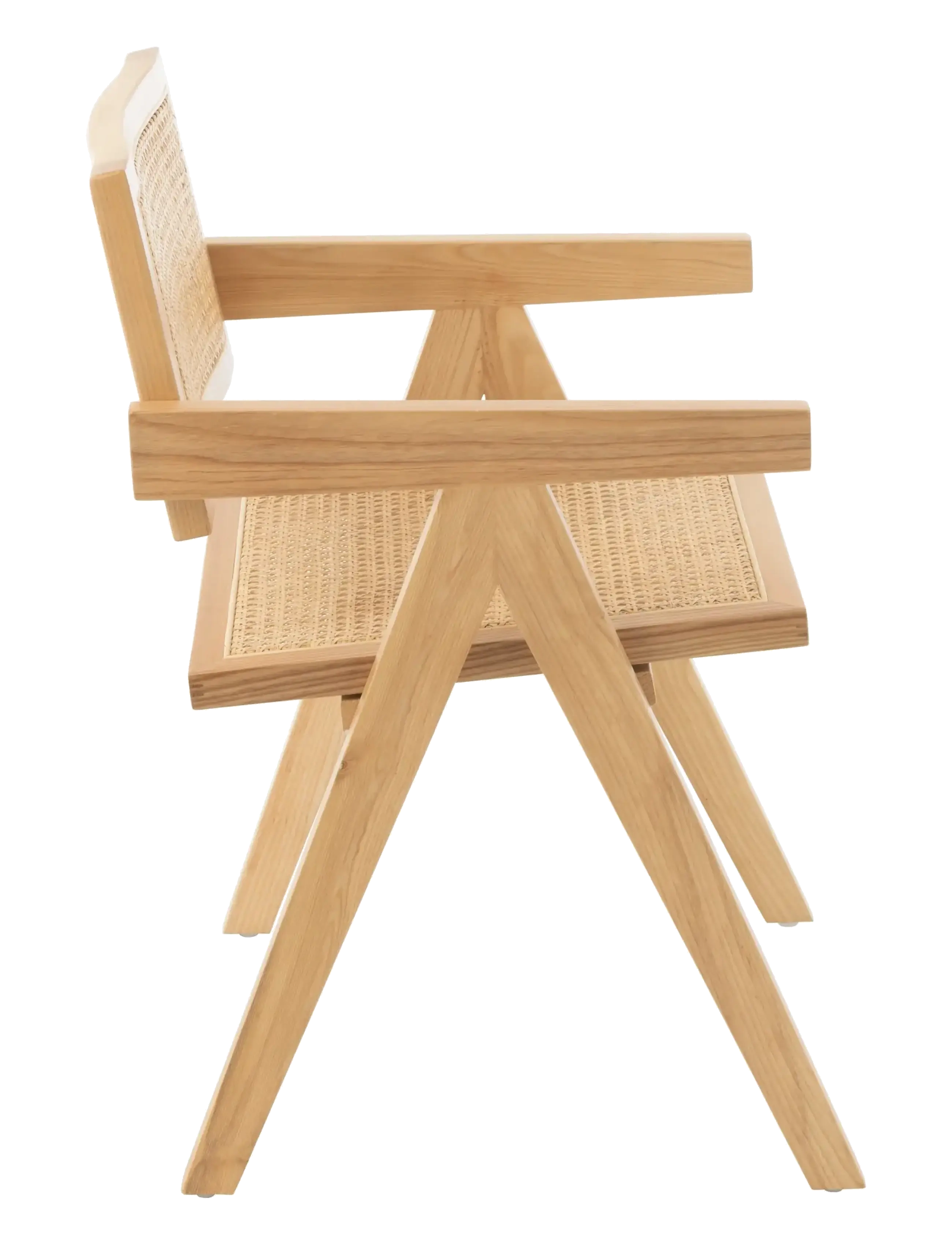 J-Line - CHAIR GRID ASH WOOD/RATTAN NAT - stühle - natural - 3