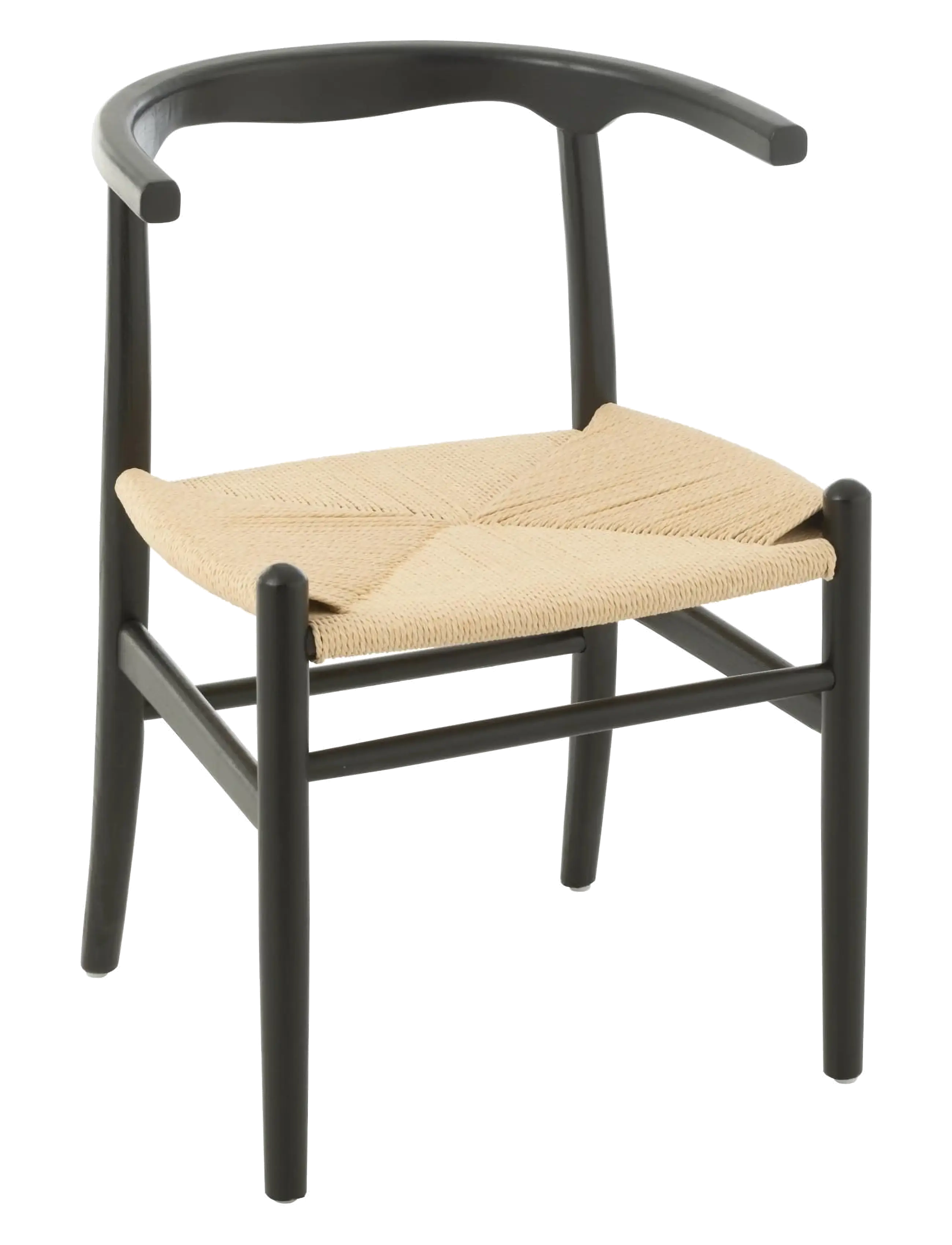 J-Line S/2 Chair Toon Beech Wood/Rope Bla, Stol, Sort, Str: H76CM