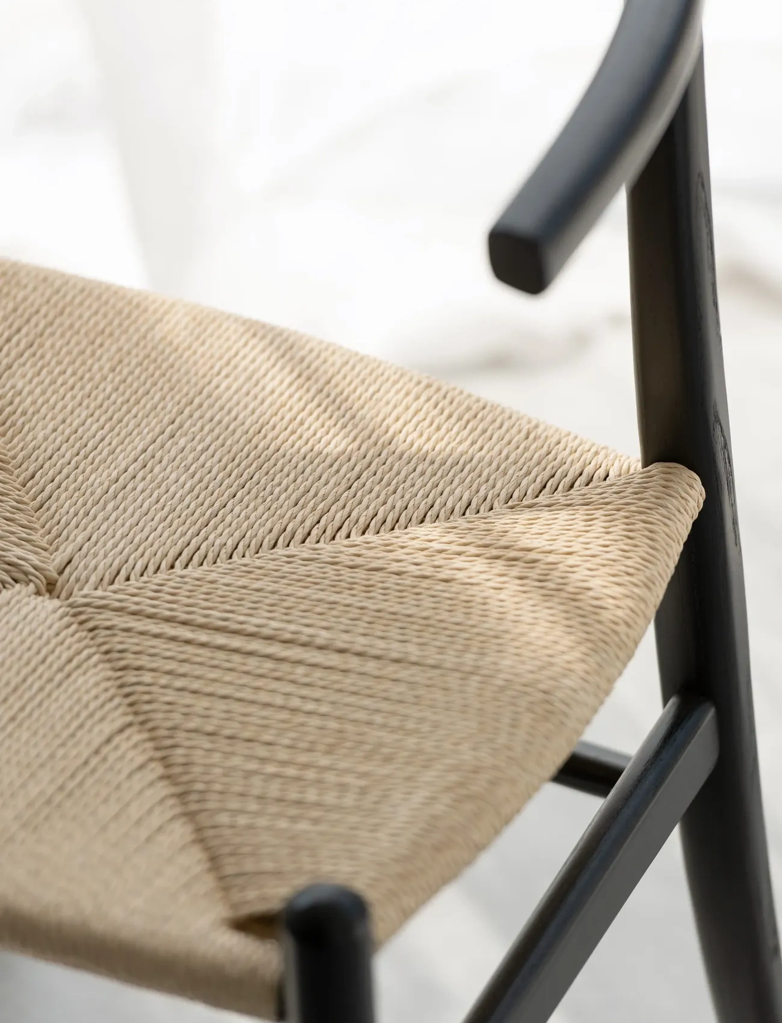 J-Line - S/2 CHAIR TOON BEECH WOOD/ROPE BLA - stole - black - 5