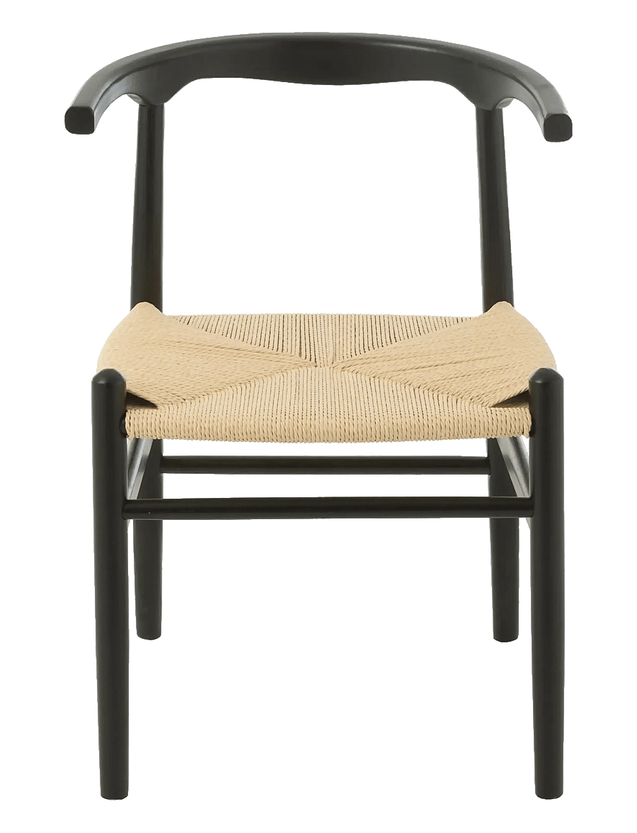 J-Line - S/2 CHAIR TOON BEECH WOOD/ROPE BLA - stole - black - 2