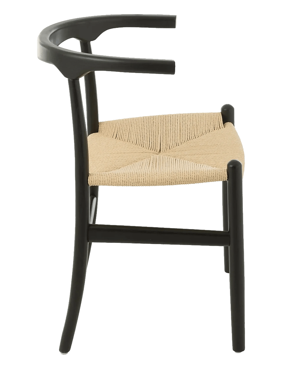 J-Line - S/2 CHAIR TOON BEECH WOOD/ROPE BLA - stole - black - 3